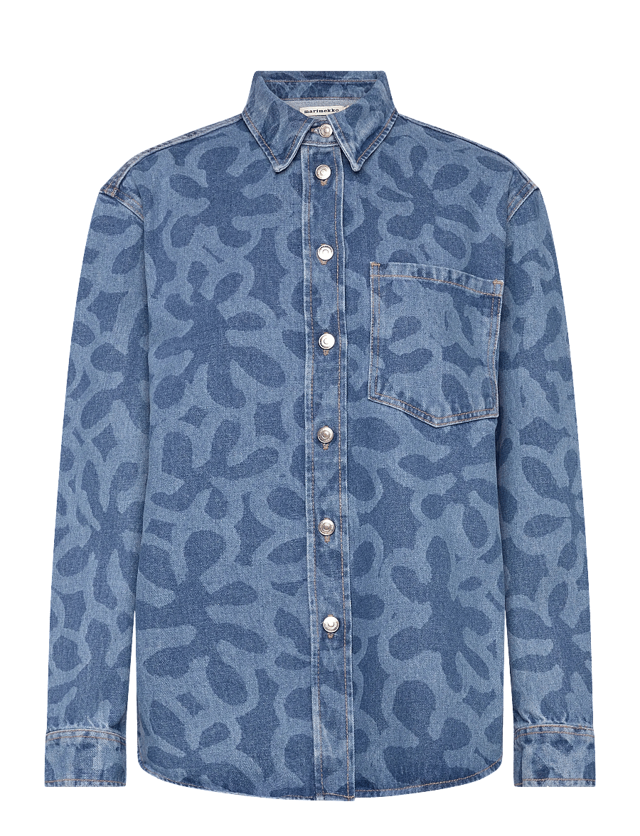 Marimekko - MARIDENIM VAIHE KUKKA - džinsa krekli - used indigo - 1