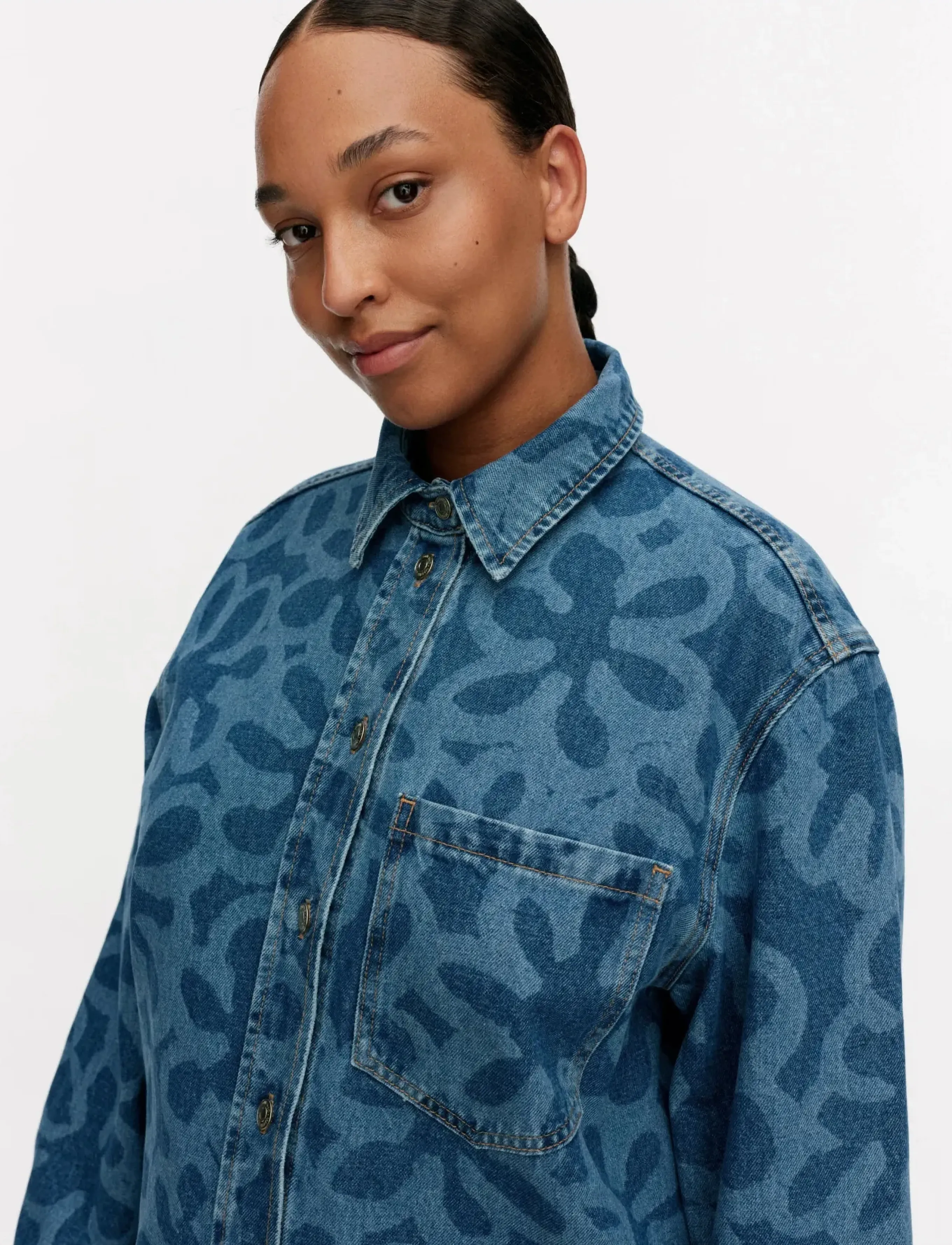 Marimekko - MARIDENIM VAIHE KUKKA - denim shirts - used indigo - 5