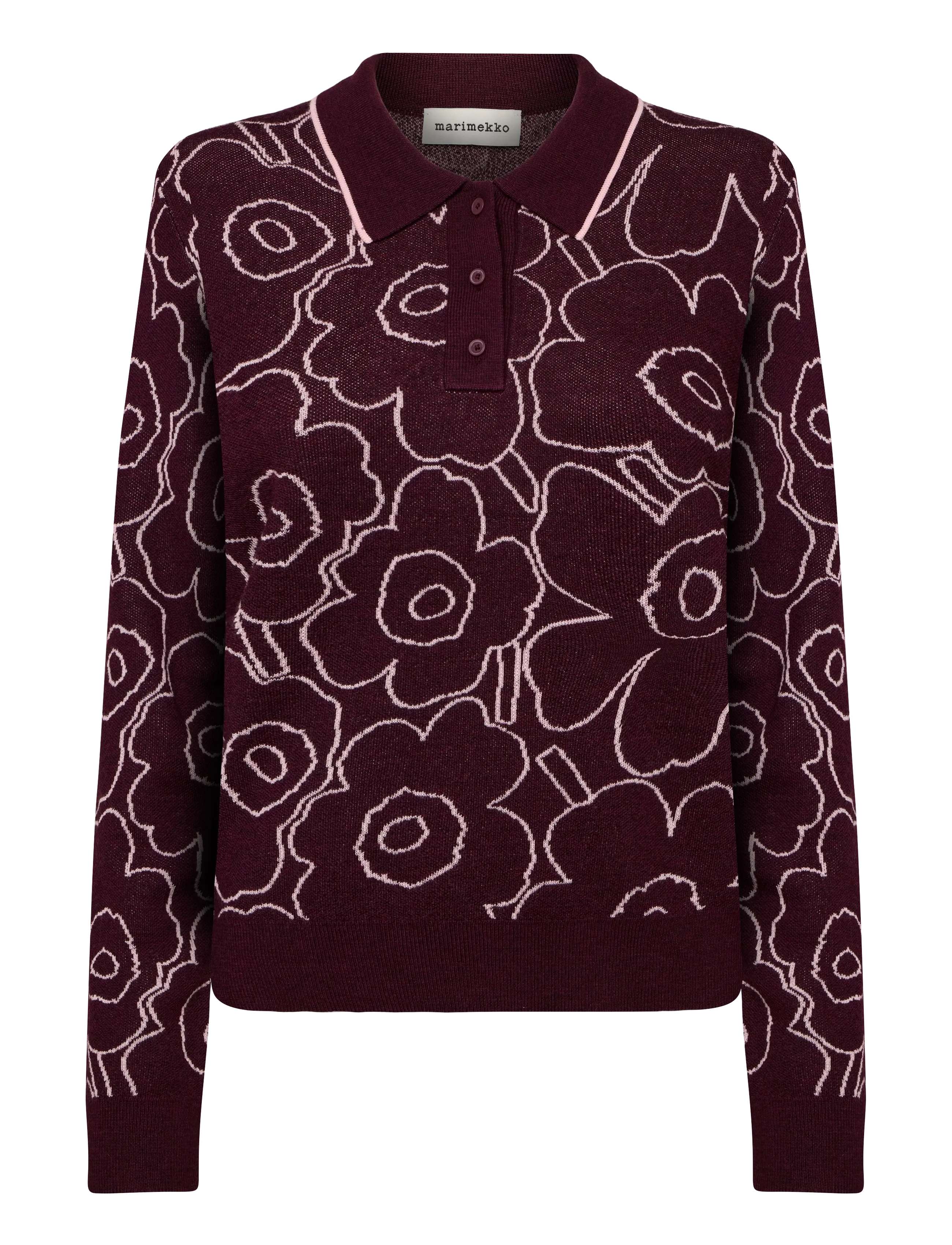 Marimekko RWS LIIKKUA PIIRTO UNIKKO - Jumpers - WINE RED, LIGHT PINK / burgundy