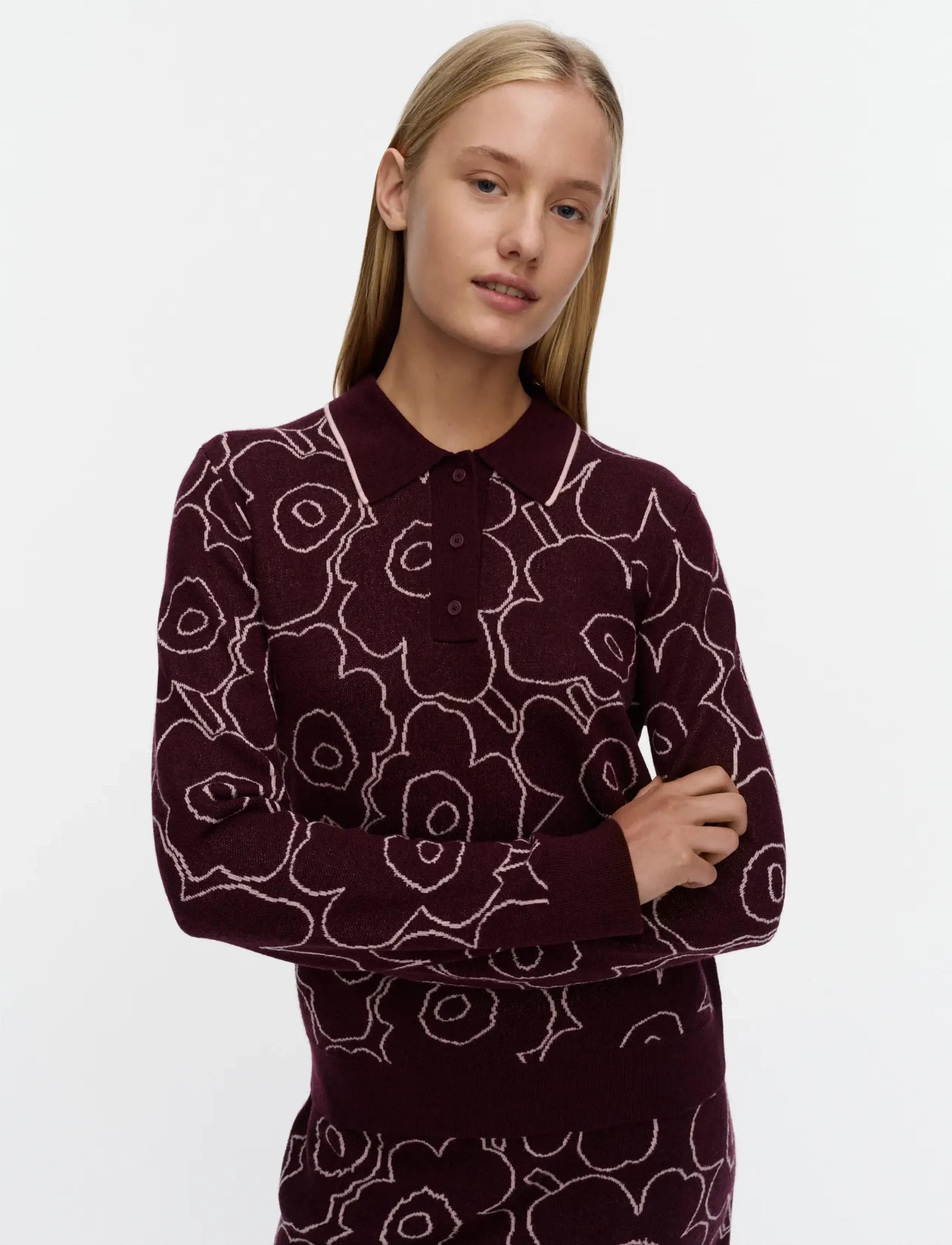 Marimekko - RWS LIIKKUA PIIRTO UNIKKO - wine red, light pink - 3