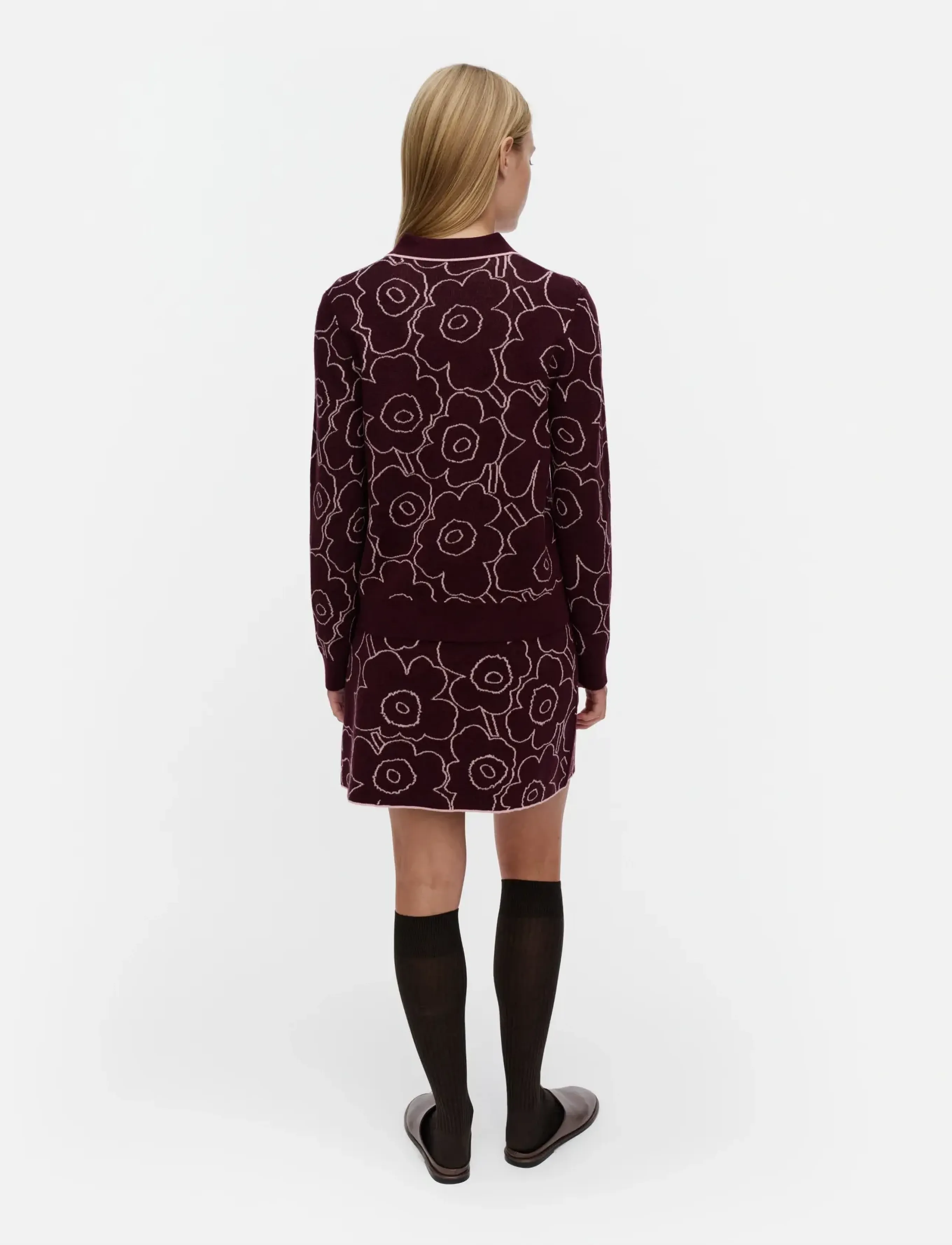 Marimekko - RWS LIIKKUA PIIRTO UNIKKO - wine red, light pink - 4