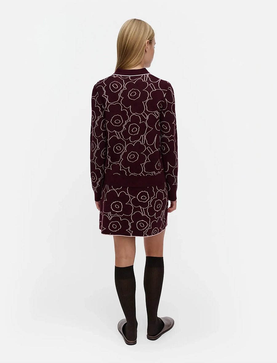 Marimekko - RWS LIIKKUA PIIRTO UNIKKO - striktrøjer - wine red, light pink - 4