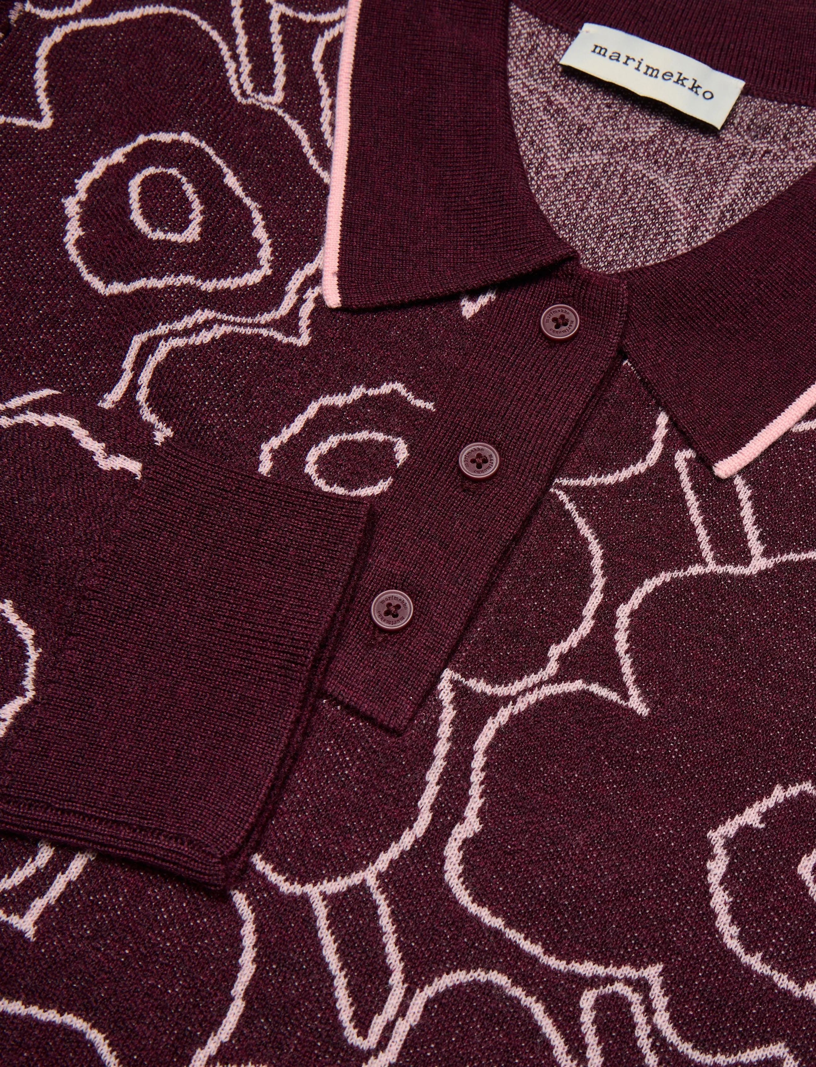 Marimekko - RWS LIIKKUA PIIRTO UNIKKO - wine red, light pink - 5