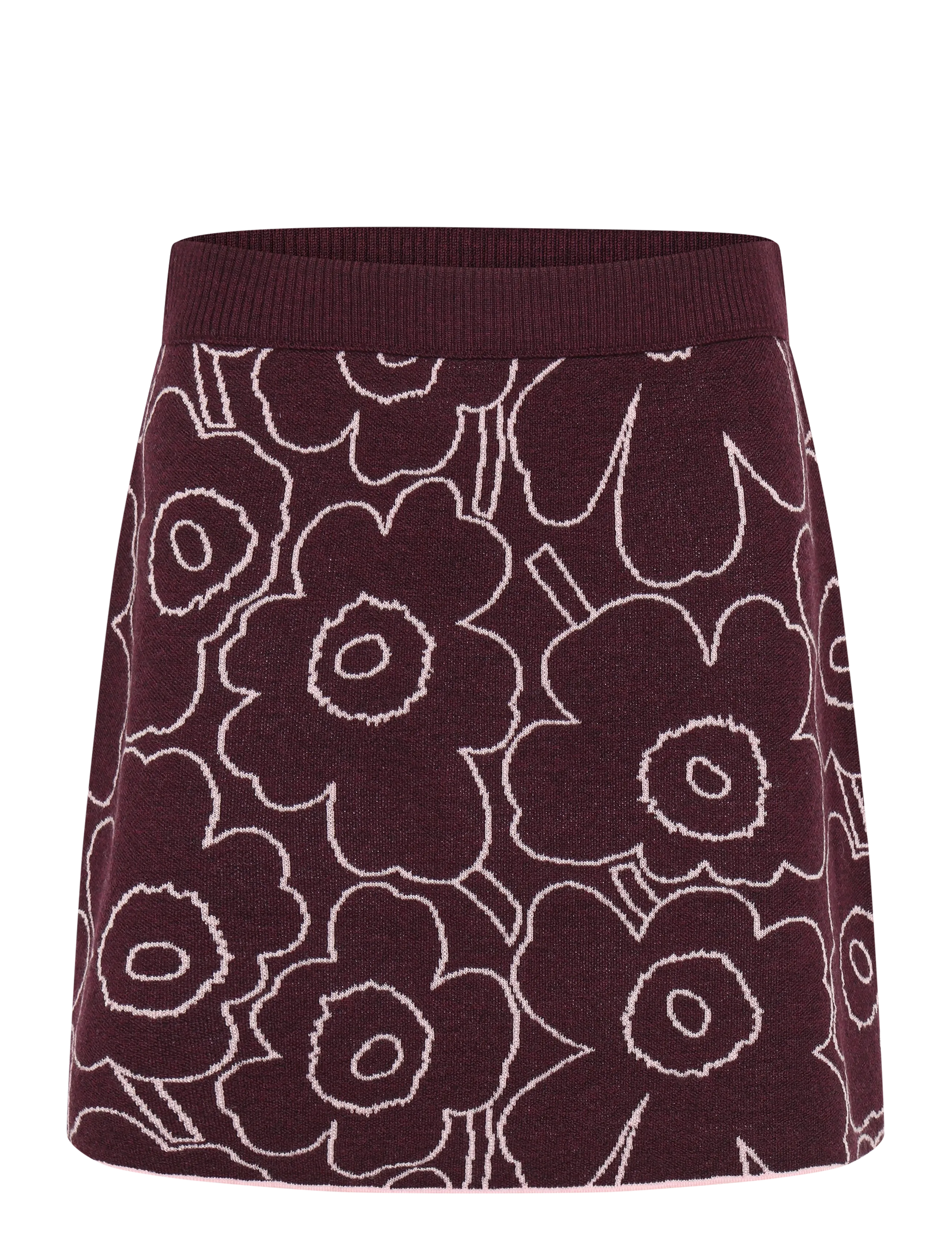 Marimekko RWS TOISTUVA PIIRTO UNIKKO - Stickade kjolar - WINE RED, LIGHT PINK / burgundy