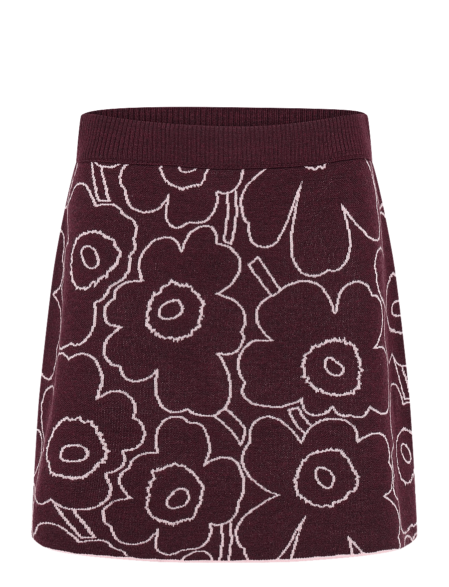 Marimekko - RWS TOISTUVA PIIRTO UNIKKO - strickröcke - wine red, light pink - 1