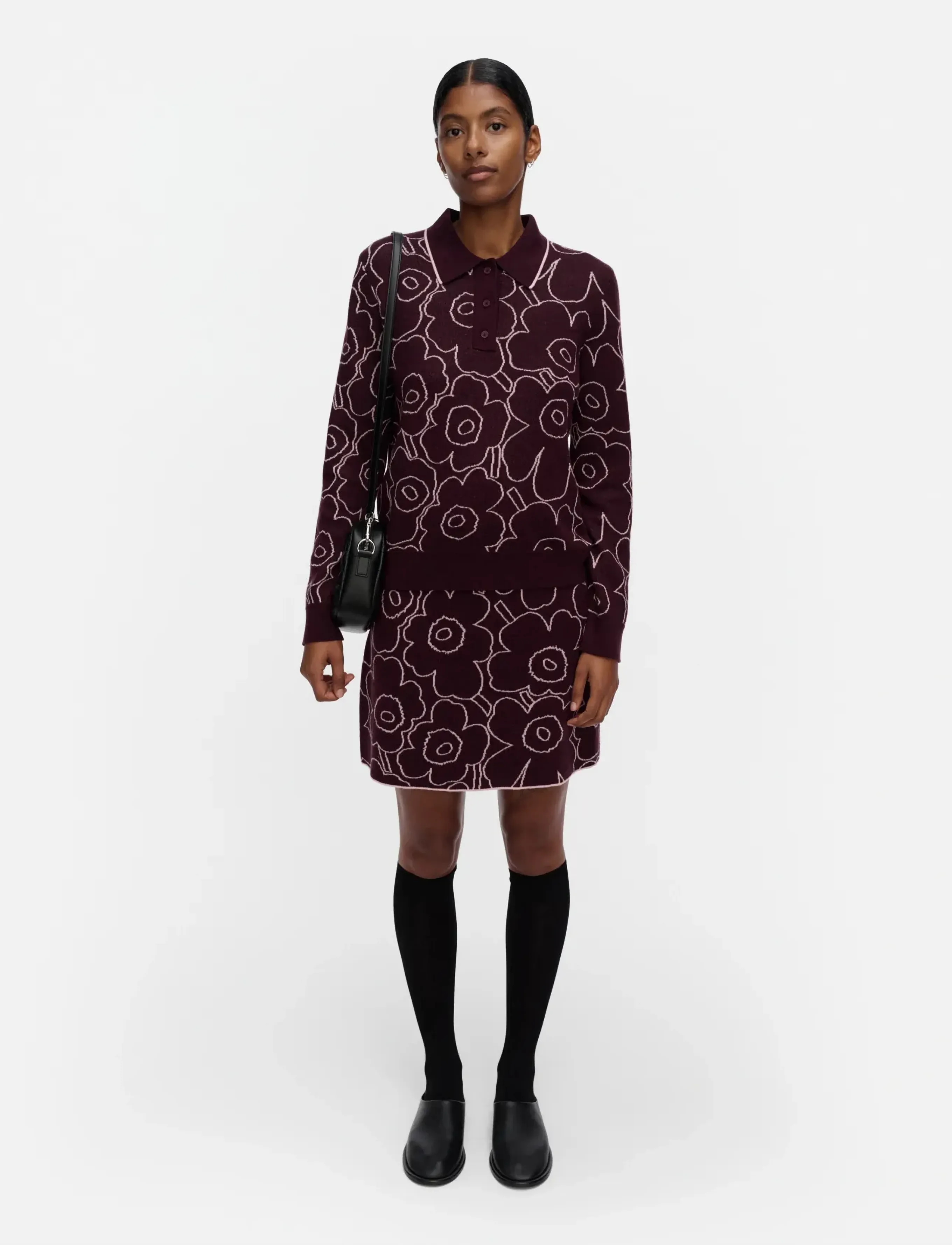 Marimekko Rws Toistuva Piirto Unikko, L, Burgundy, Nederdele > Korte Nederdele, Dame