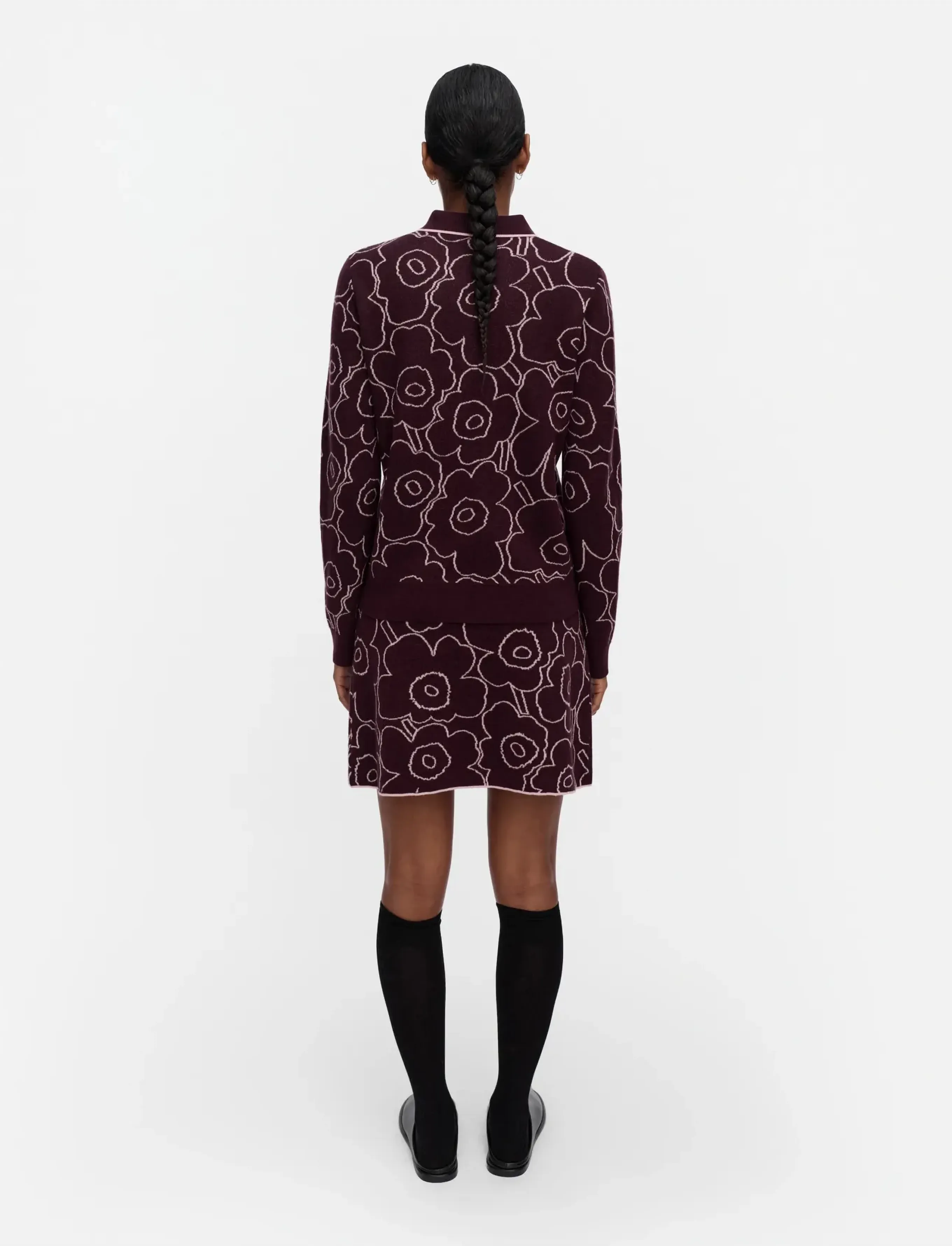 Marimekko - RWS TOISTUVA PIIRTO UNIKKO - wine red, light pink - 4