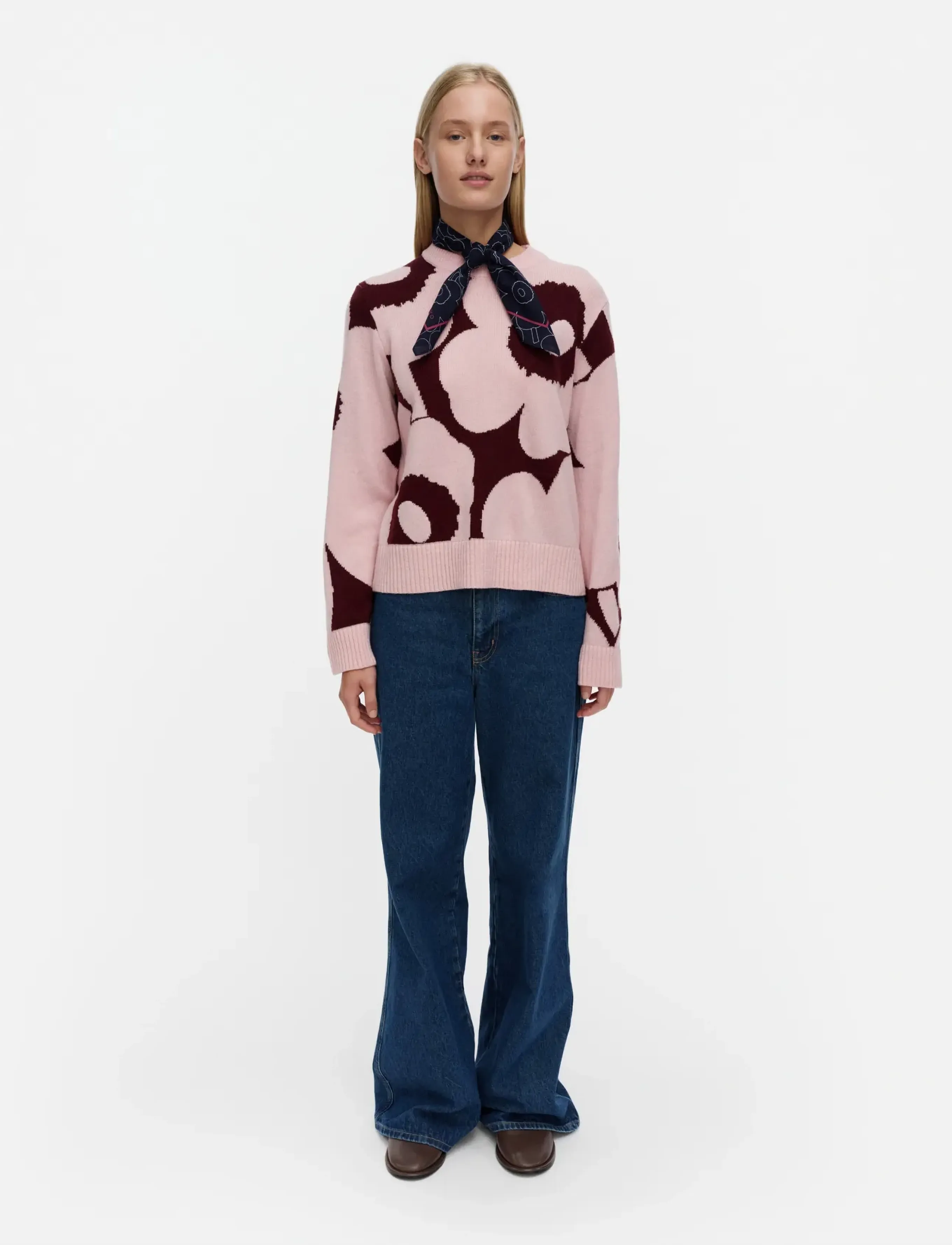 Marimekko Aatto Unikko, S, Pink, Strik > Trøjer, Dame