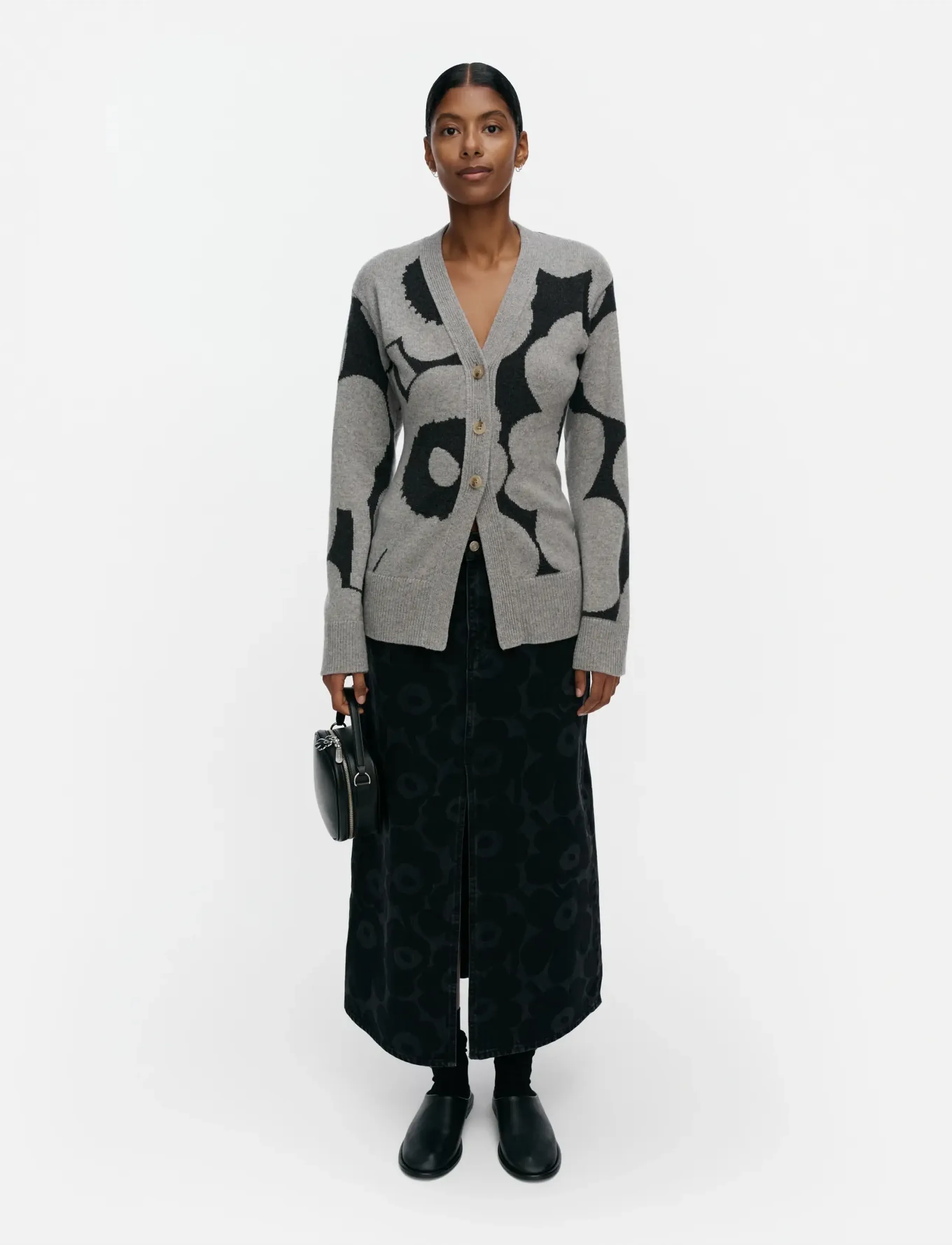 Marimekko Kumma Unikko, S, Grey, Strik > Cardigans, Dame