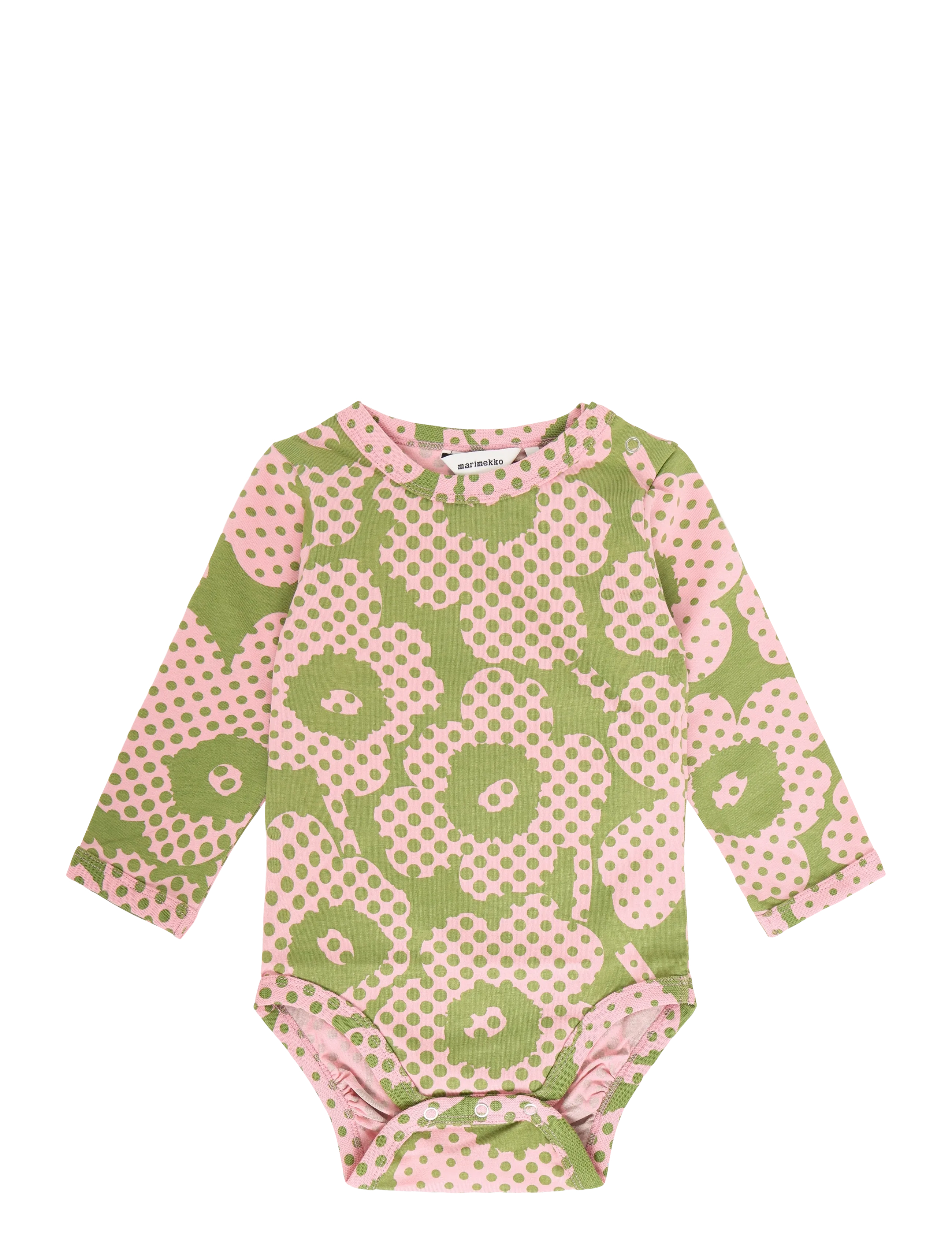 Marimekko Vinde Unikko, 68, Bodys, Grün - Long-sleeved, Kinder