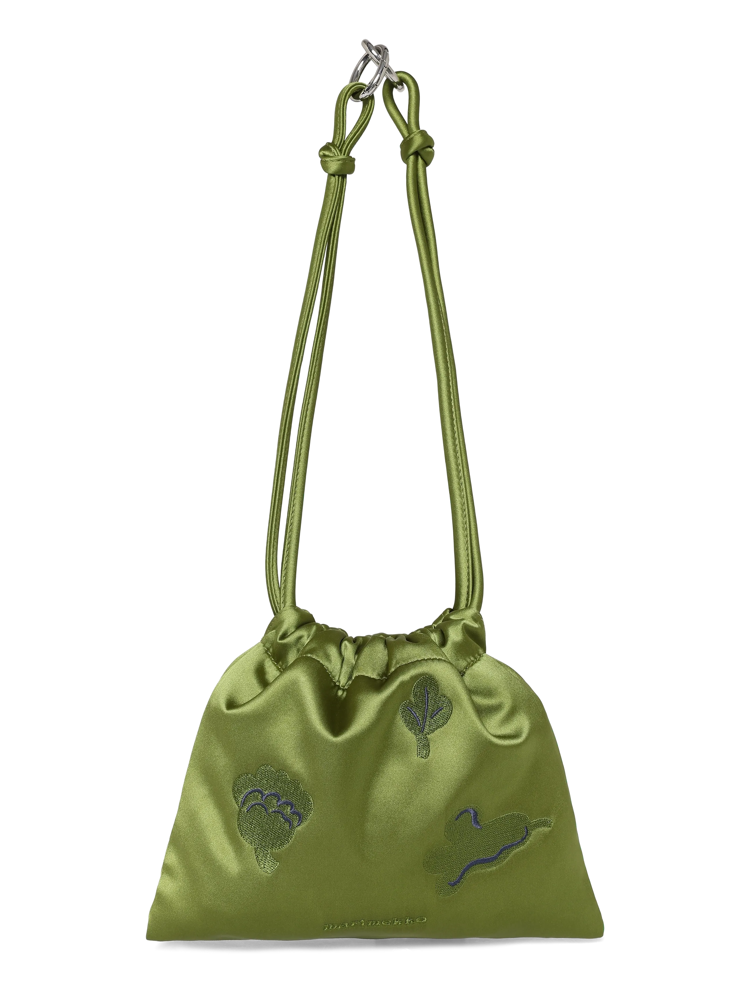 Marimekko CIRRA SATIN KUKASTA KUKKAAN - Tasker - GREEN, DARK BLUE / green