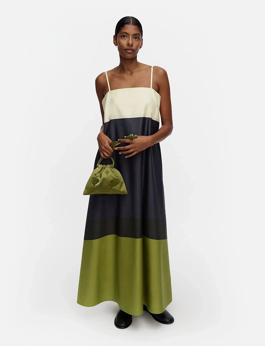 Marimekko - CIRRA SATIN KUKASTA KUKKAAN - moetrendid - green, dark blue - 0