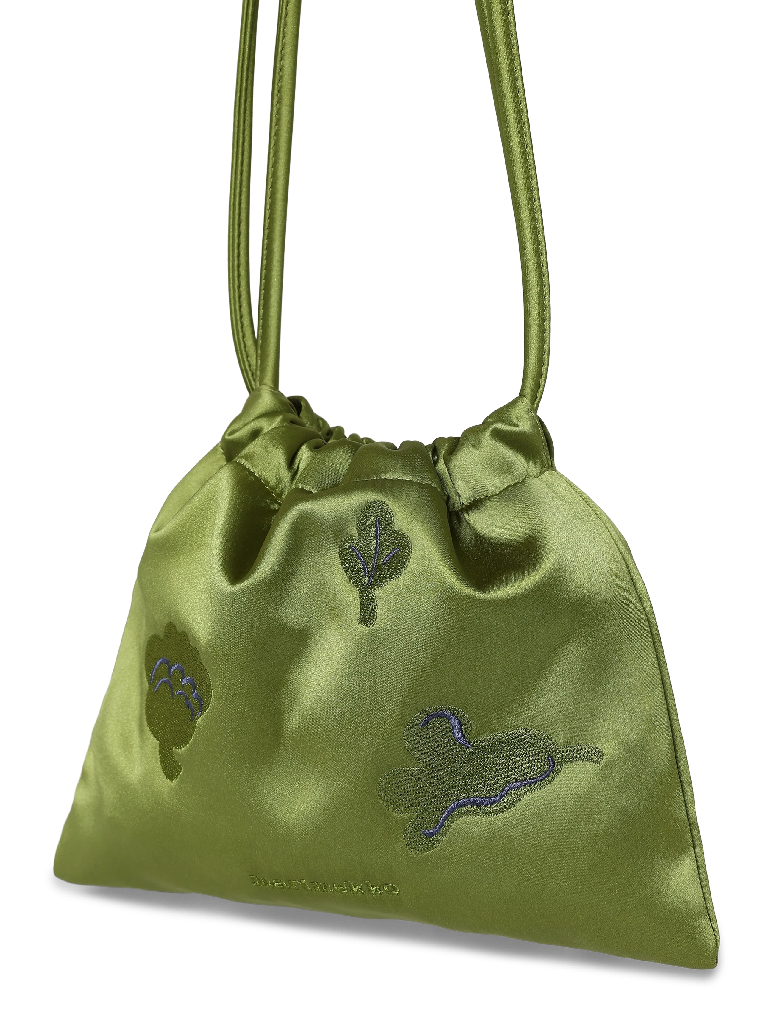 Marimekko - CIRRA SATIN KUKASTA KUKKAAN - green, dark blue - 4