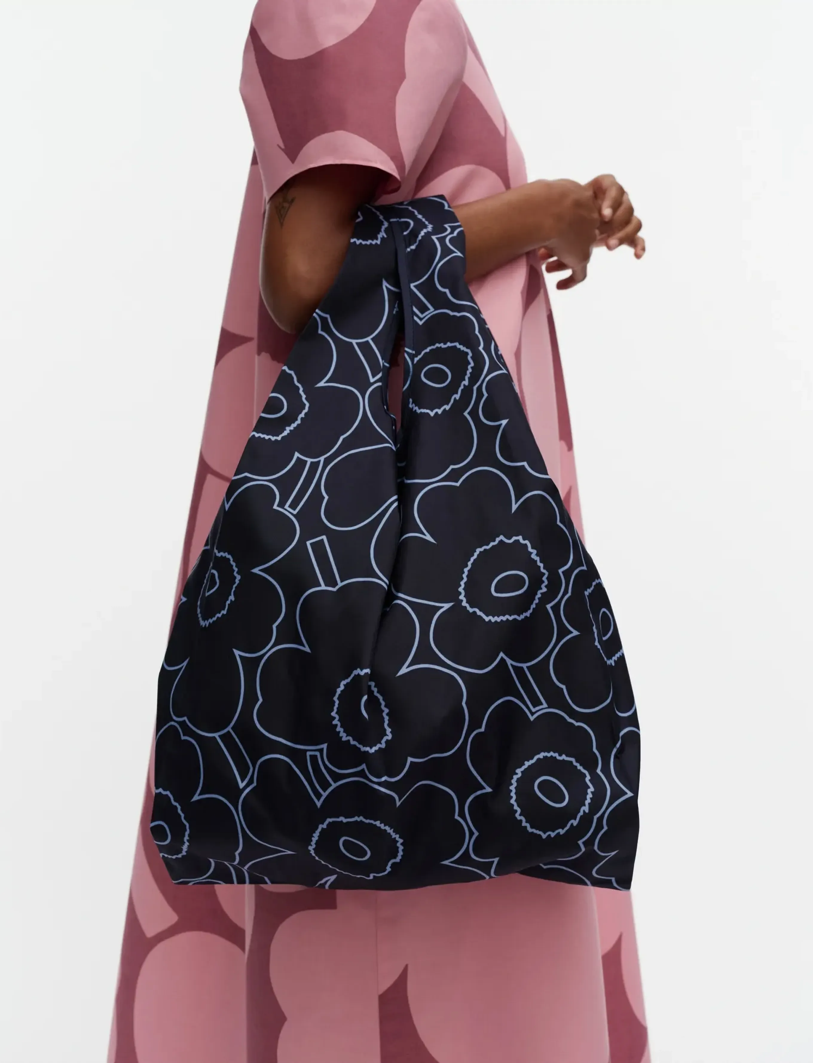 Marimekko Smartbag Piirto Unikko, Kvinder, Genanvendelig Indkøbstaske, Navy, Str: ONE SIZE