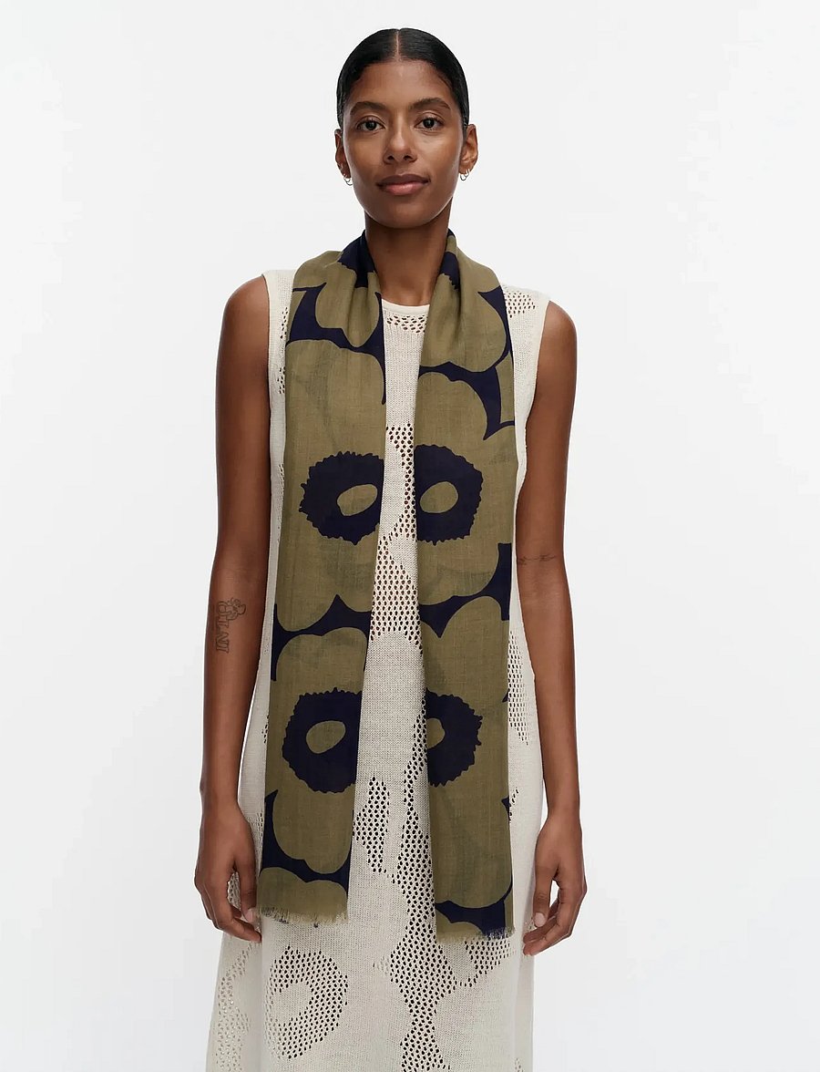 Marimekko - FIORE UNIKKO - wintersjaals - olive green, dark blue - 0