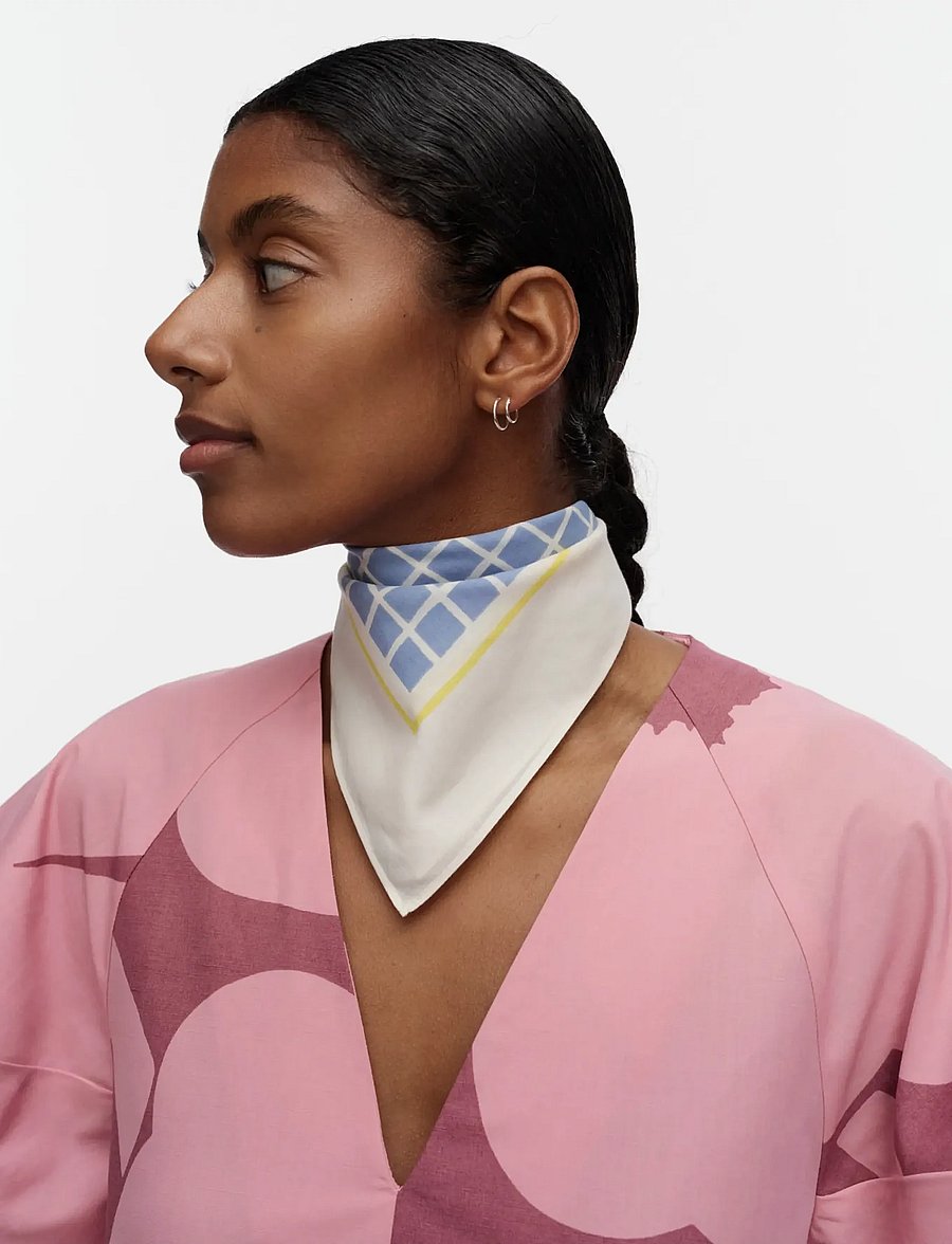 Marimekko - PESOFATI PIKKU RUUTU - modetrends - light blue, off white, yellow - 0