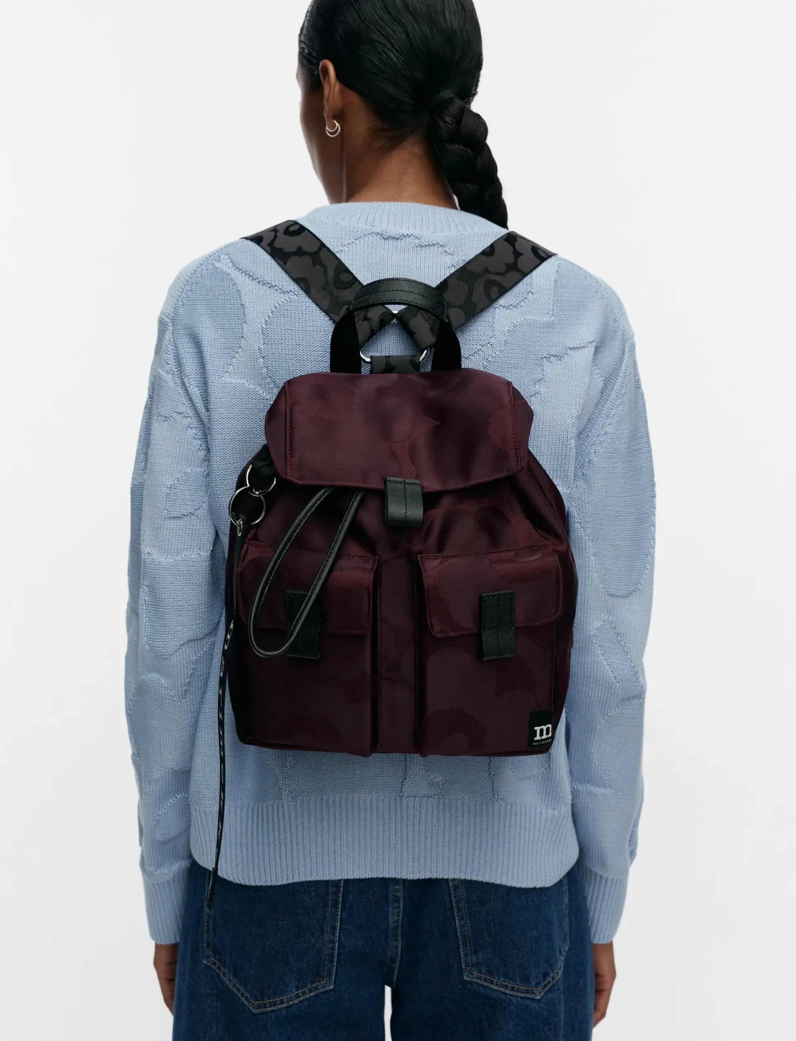 Marimekko Everything Backpack M Unikko, One Size, Bags, Burgunderrot - Backpacks, Frauen