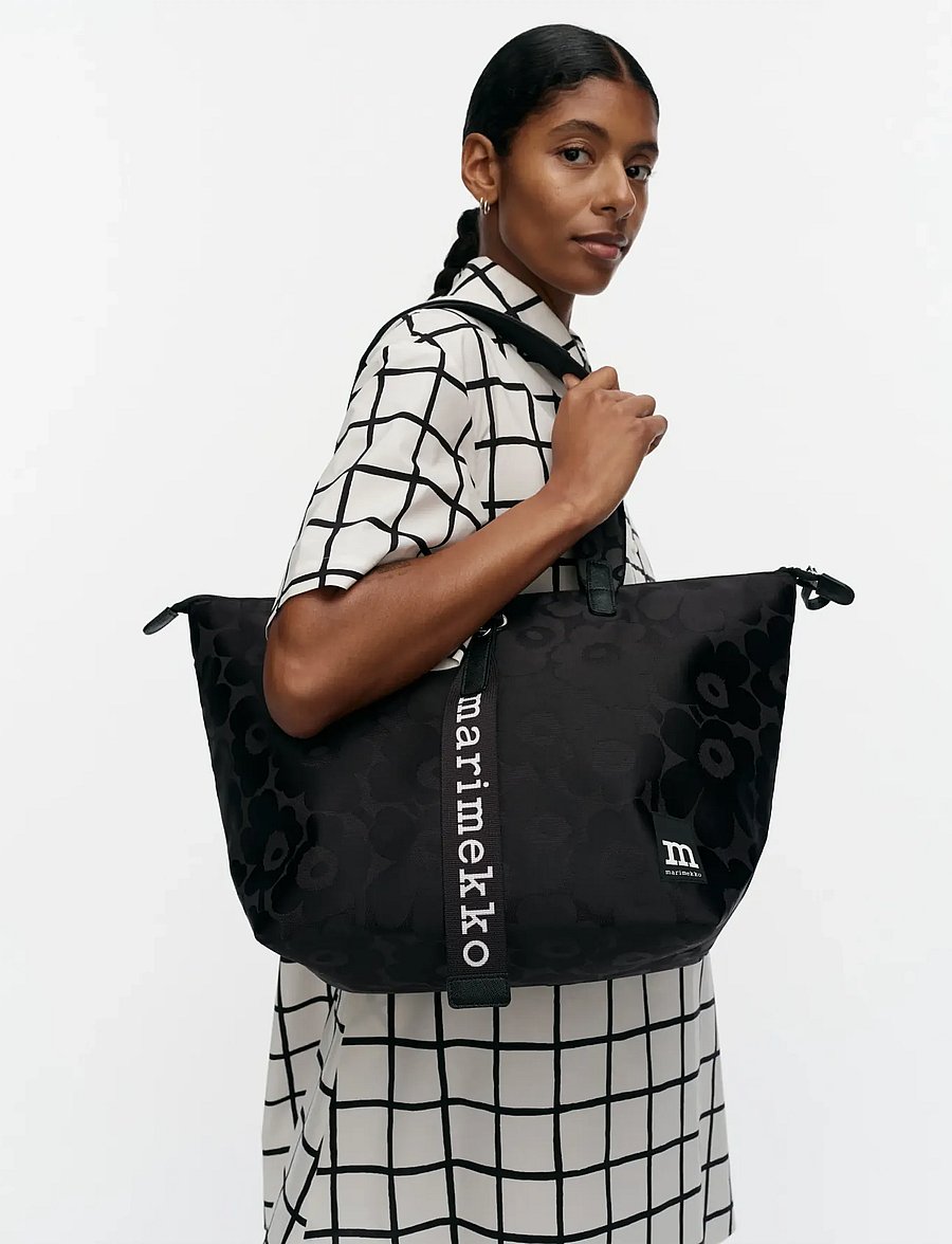 Marimekko - TOTE M UNIKKO - tote bags - black, black - 0
