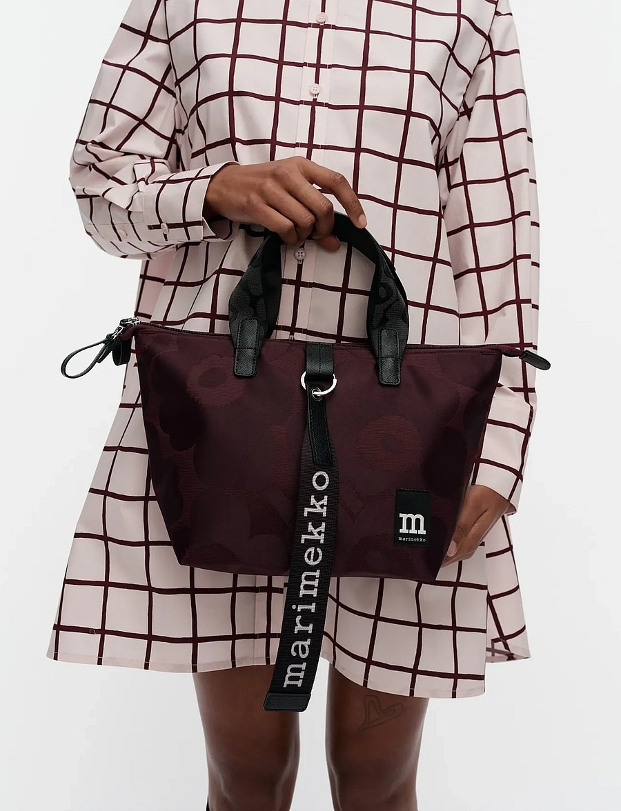 Marimekko - TOTE S UNIKKO - tote bags - wine red, dark wine - 0