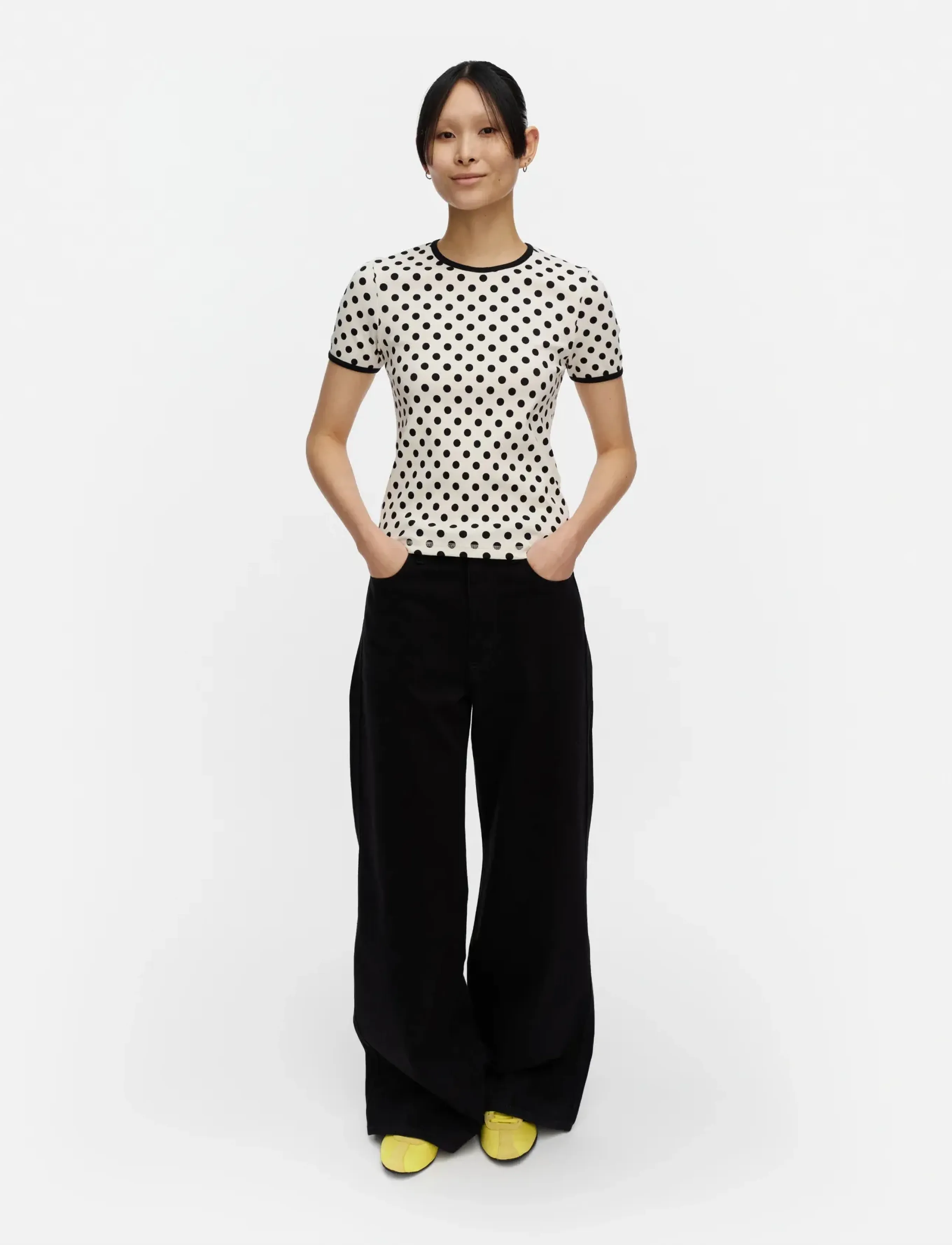 Marimekko Kukkea Pallo, M, White, T-Shirts & Toppe > Kortærmede, Dame