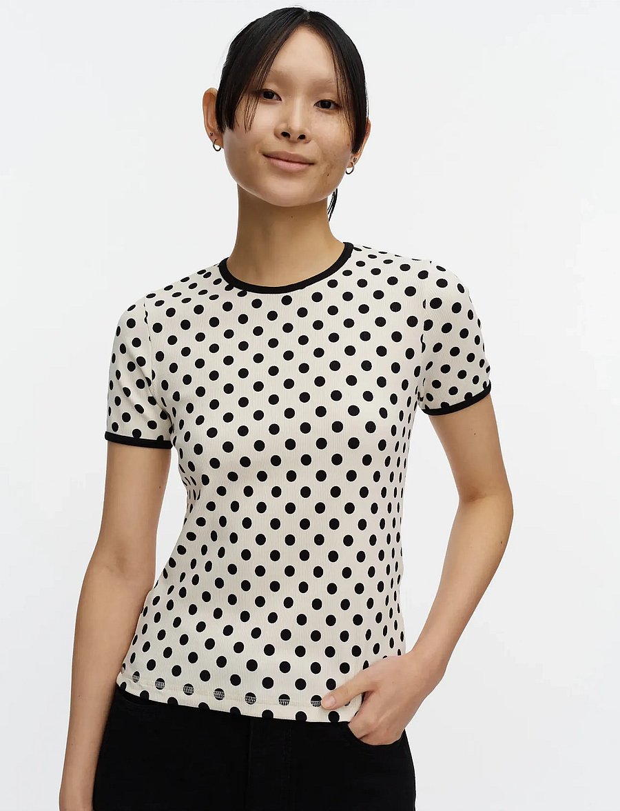 Marimekko - KUKKEA PALLO - t-shirts - off white, black - 3