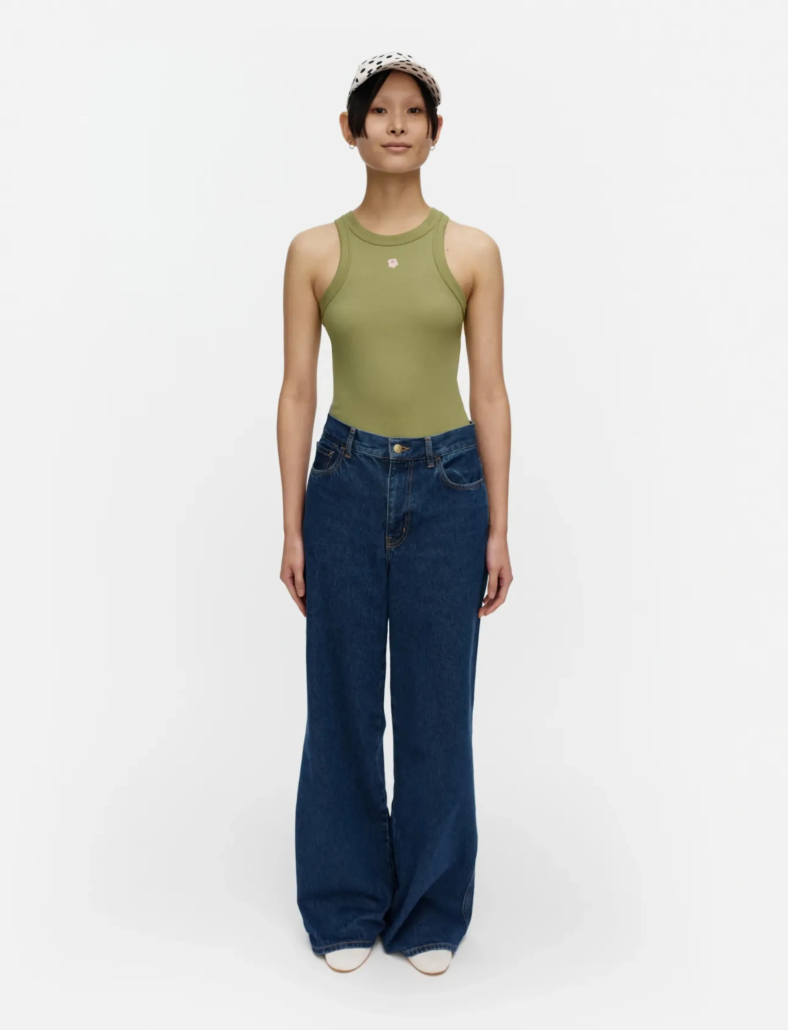 Marimekko - KUPLA UNIKKO PLACEMENT - sleeveless tops - green, light pink - 0