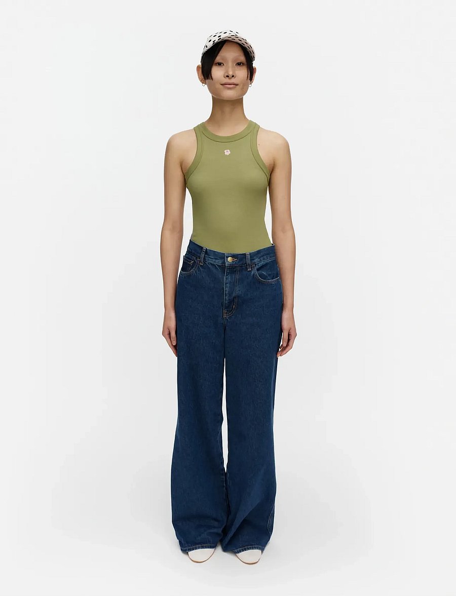 Marimekko - KUPLA UNIKKO PLACEMENT - sleeveless tops - green, light pink - 0