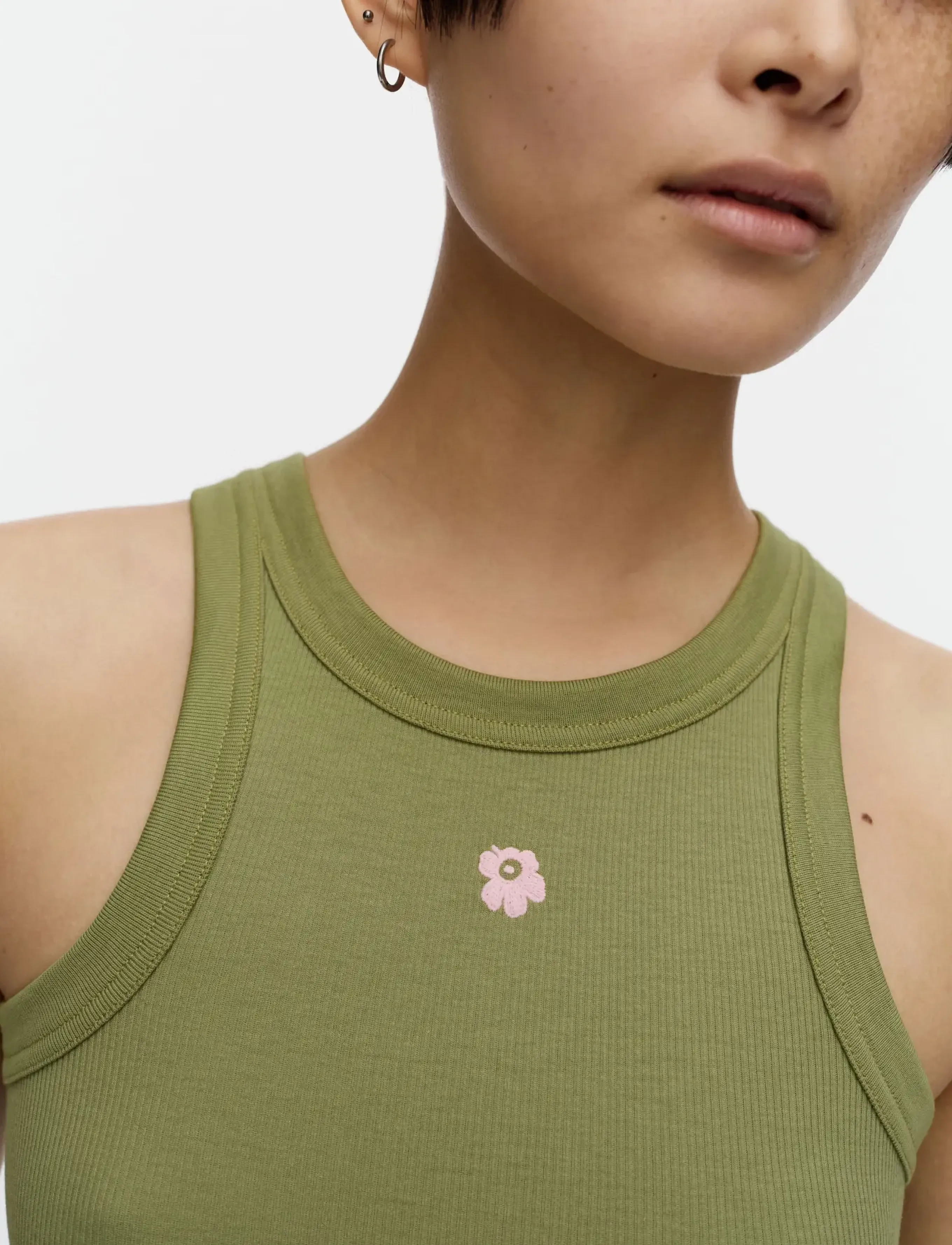 Marimekko - KUPLA UNIKKO PLACEMENT - tanktops - green, light pink - 3
