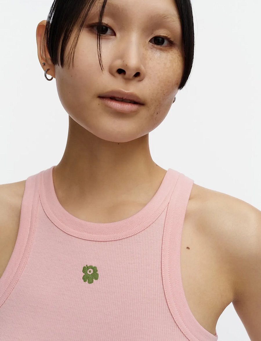 Marimekko - KUPLA UNIKKO PLACEMENT - tanktops - light pink, green - 3