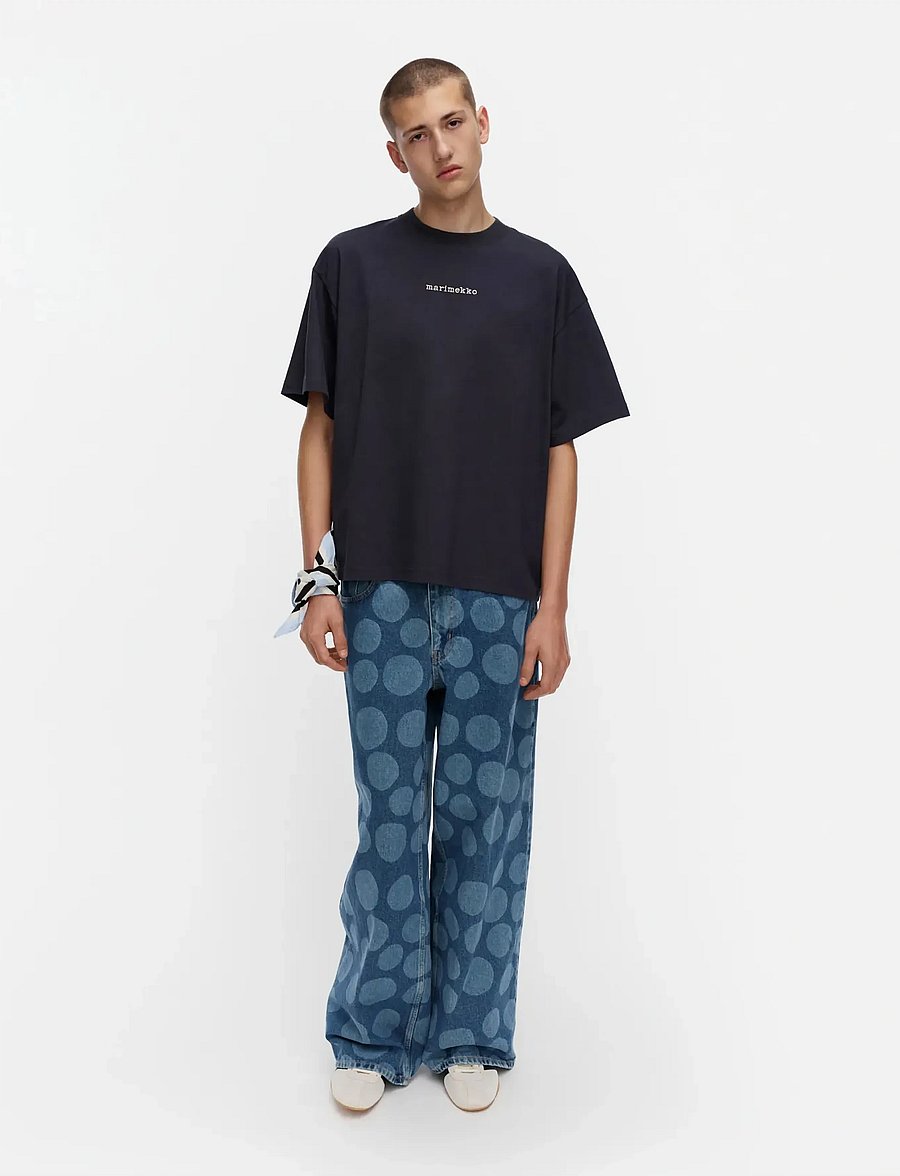 Marimekko - LIIKE LOGO PLACEMENT - t-särgid - dark navy, light yellow - 0