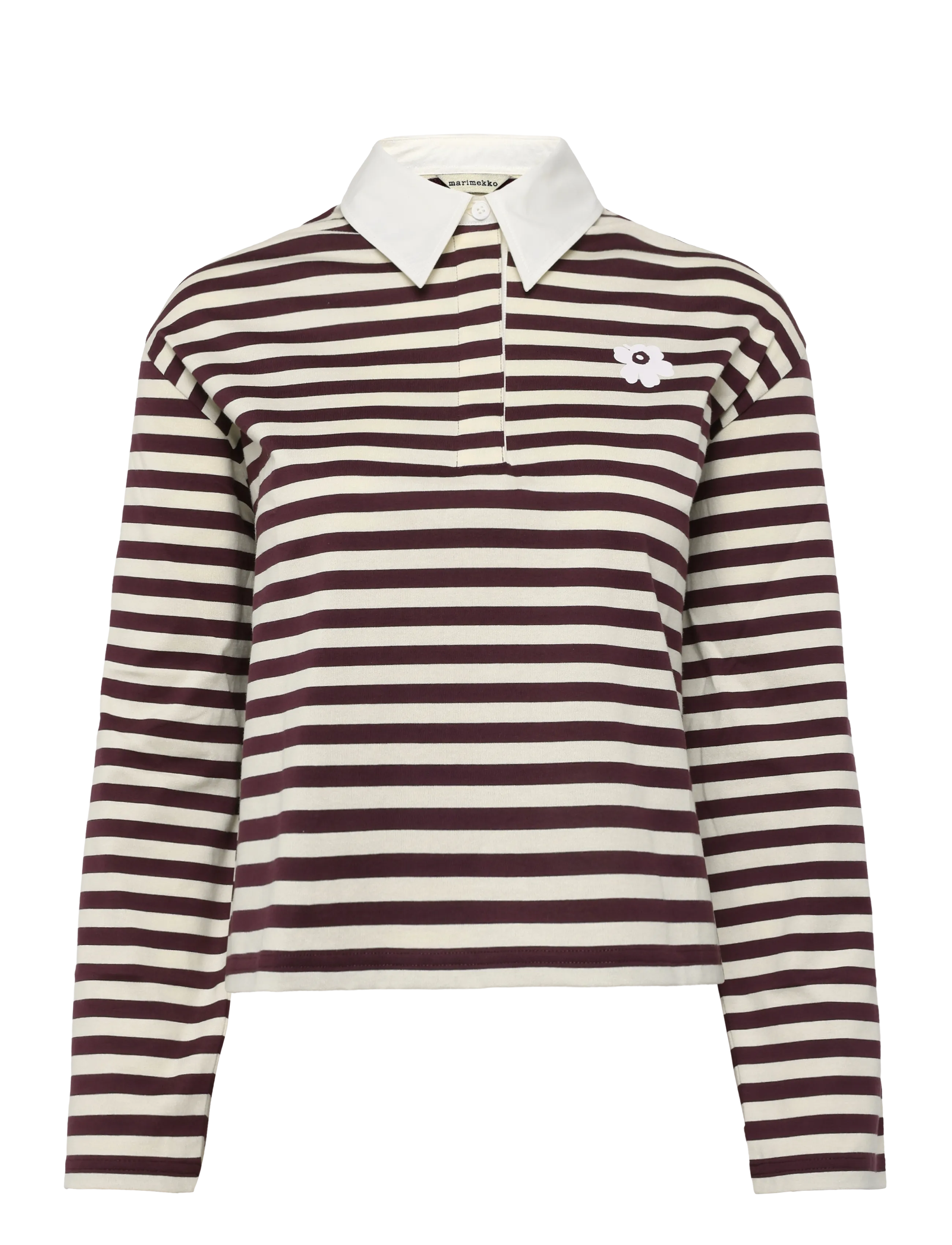 Marimekko KIPINÄ TASARAITA UNIKKO - T-särgid ja topid - WINE RED, LIGHT YELLOW / burgundy