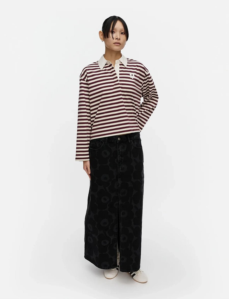 Marimekko - KIPINÄ TASARAITA UNIKKO - pikéer - wine red, light yellow - 0