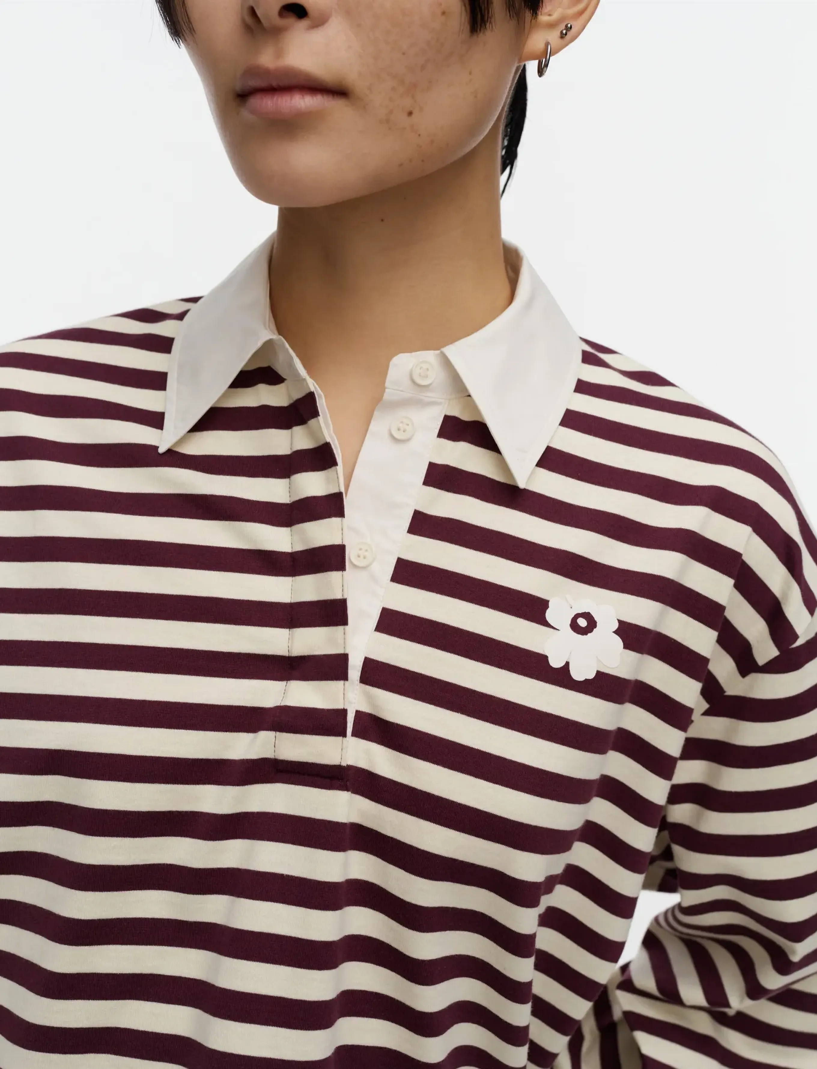 Marimekko - KIPINÄ TASARAITA UNIKKO - wine red, light yellow - 3