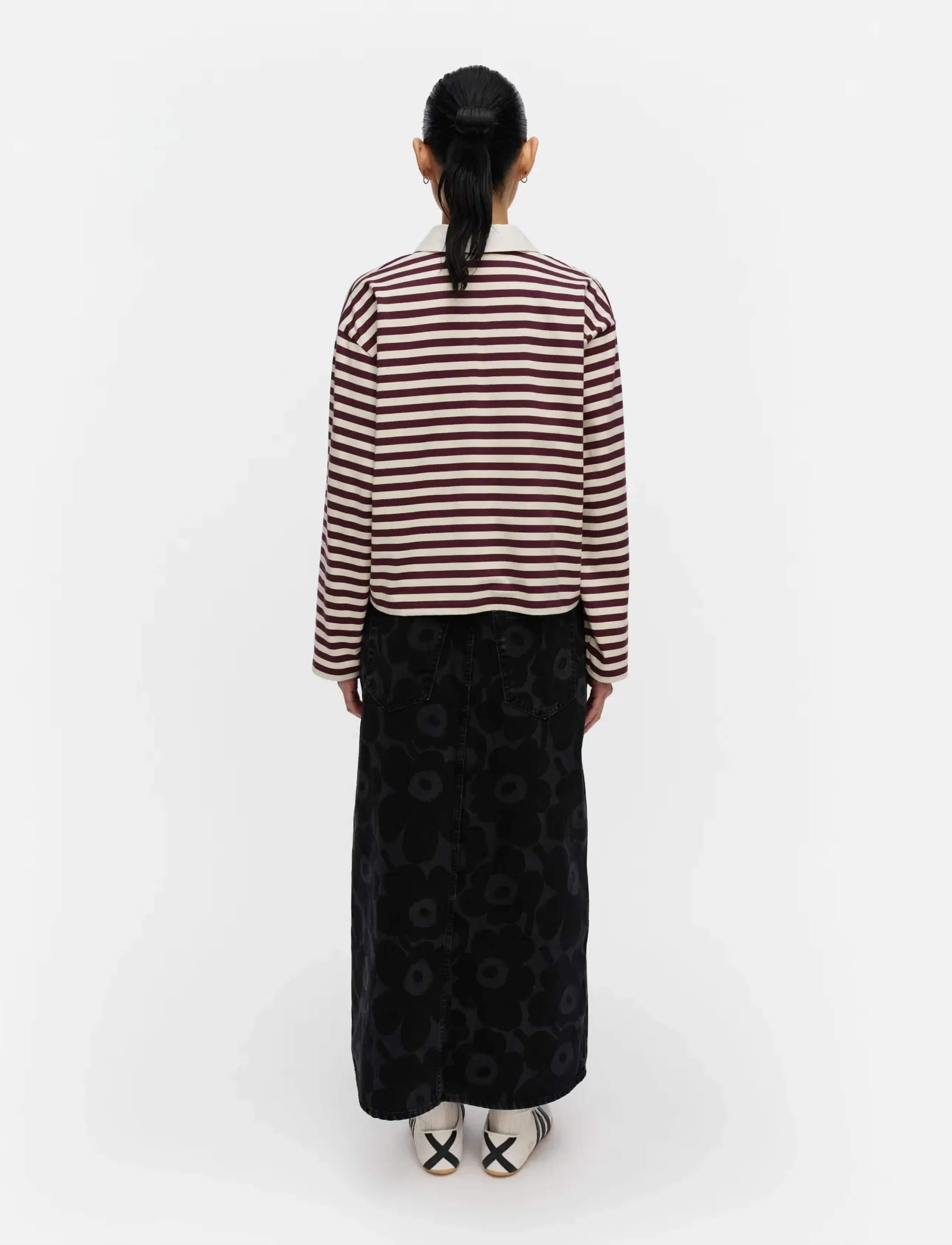 Marimekko - KIPINÄ TASARAITA UNIKKO - wine red, light yellow - 4