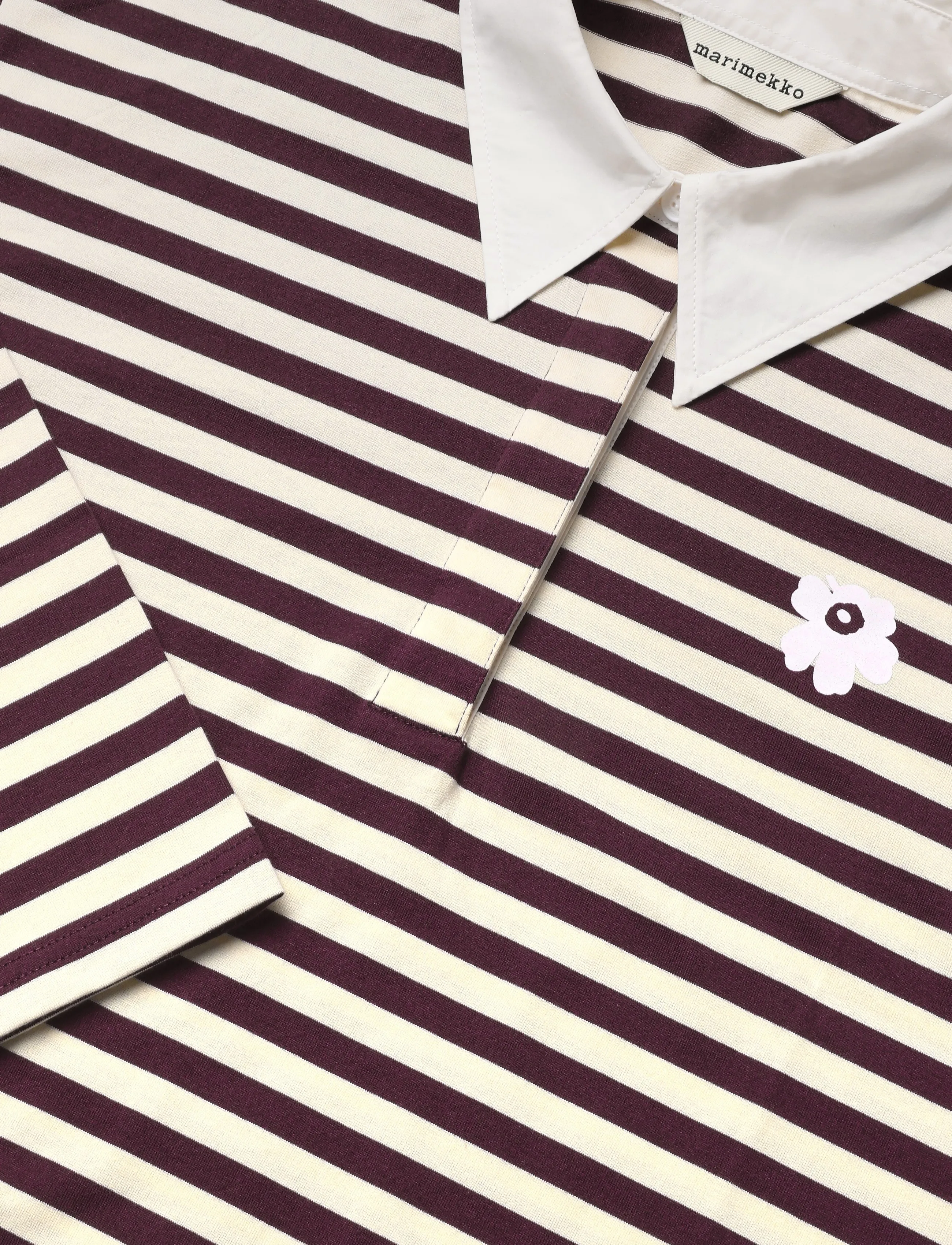 Marimekko - KIPINÄ TASARAITA UNIKKO - wine red, light yellow - 5