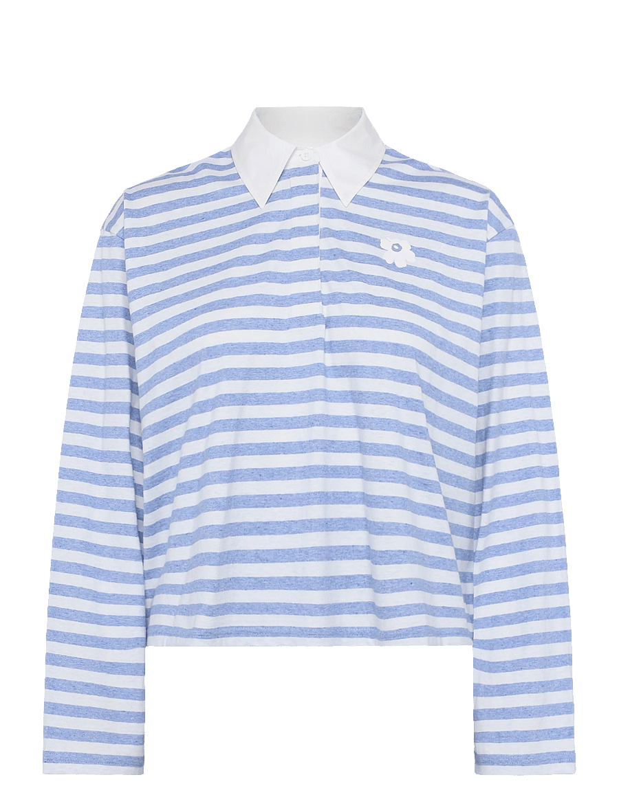 Marimekko - KIPINÄ TASARAITA UNIKKO - polosärgid - light blue, off white - 1
