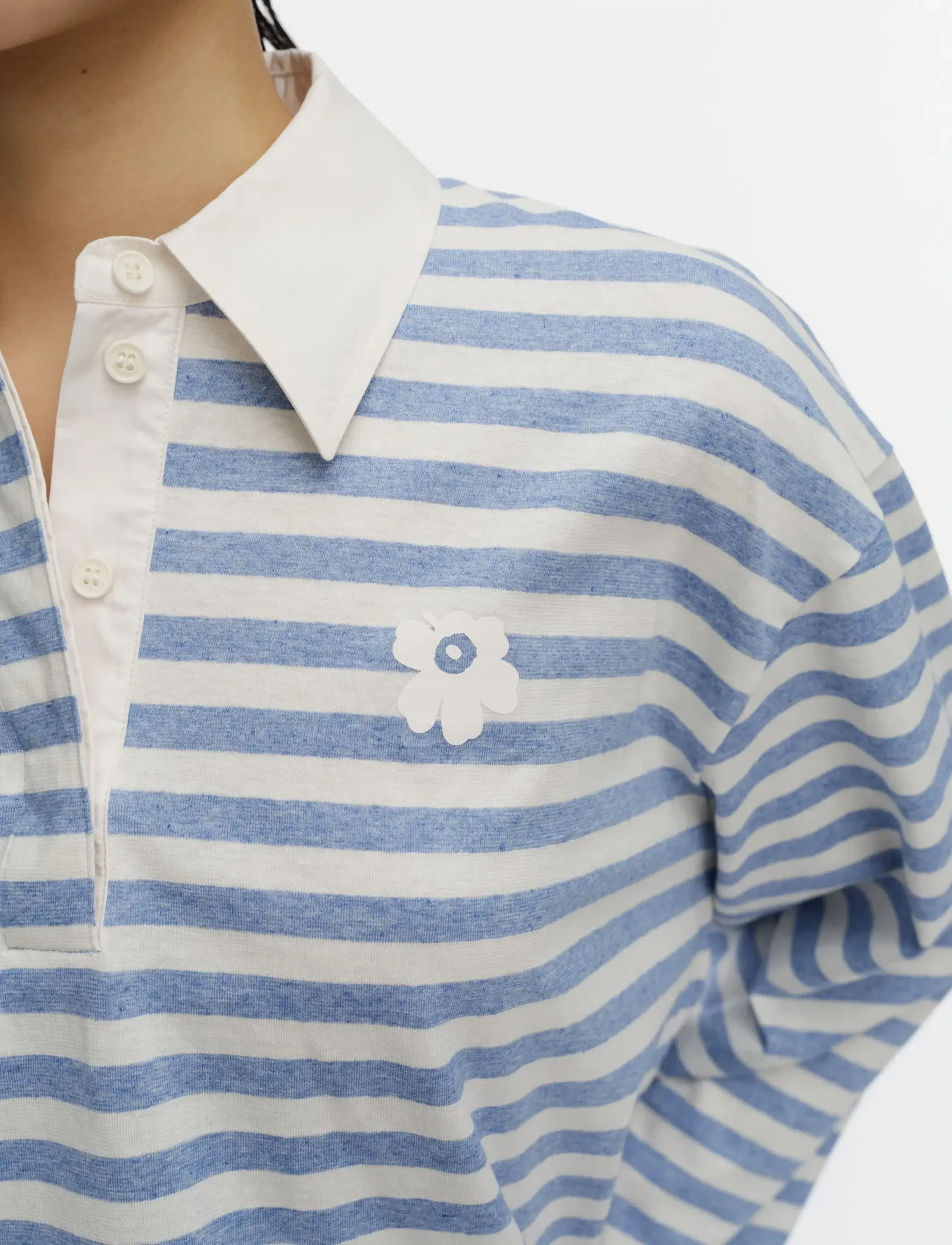 Marimekko - KIPINÄ TASARAITA UNIKKO - polosärgid - light blue, off white - 3