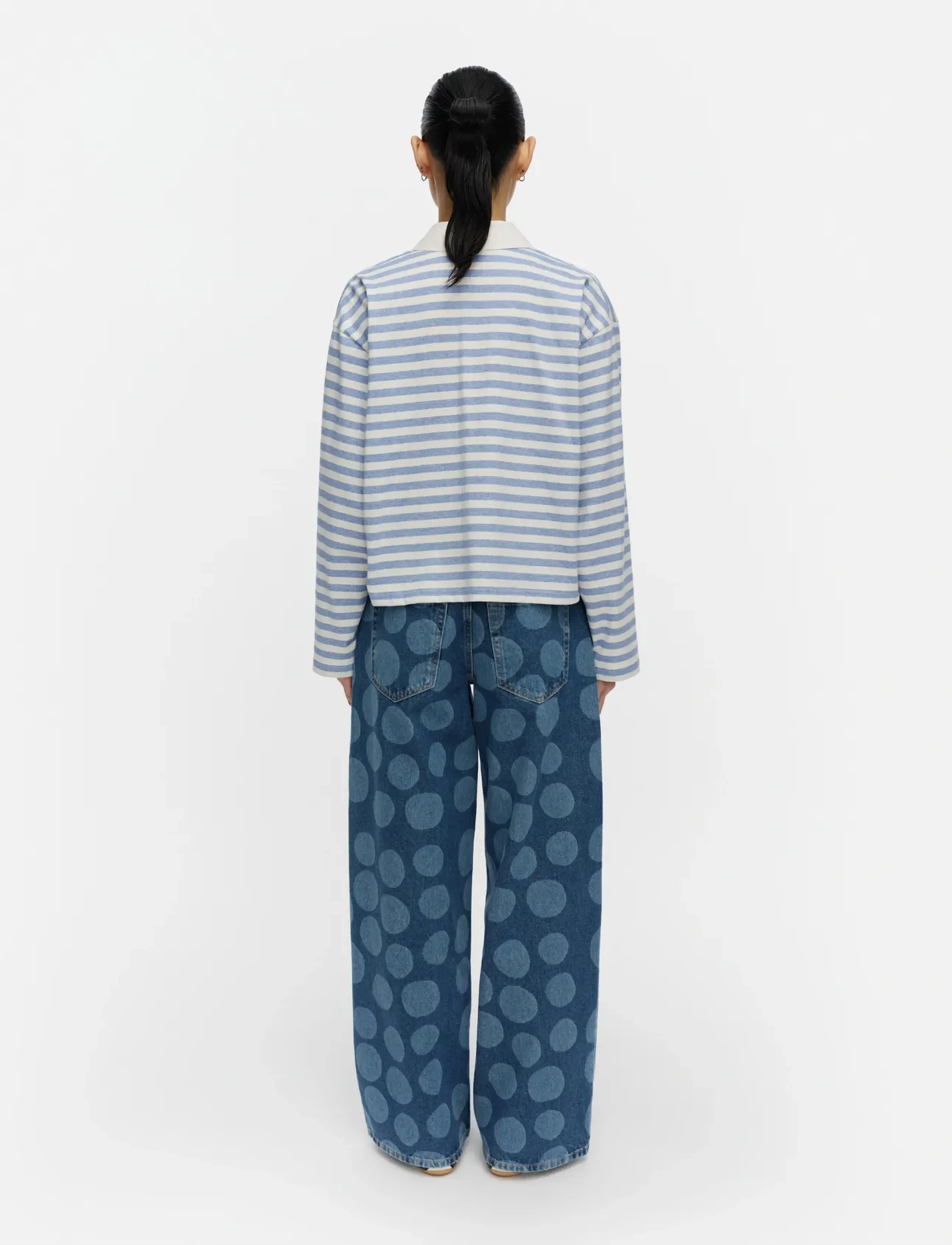 Marimekko - KIPINÄ TASARAITA UNIKKO - polosärgid - light blue, off white - 4