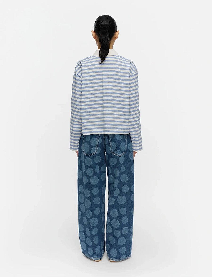 Marimekko - KIPINÄ TASARAITA UNIKKO - polosärgid - light blue, off white - 4