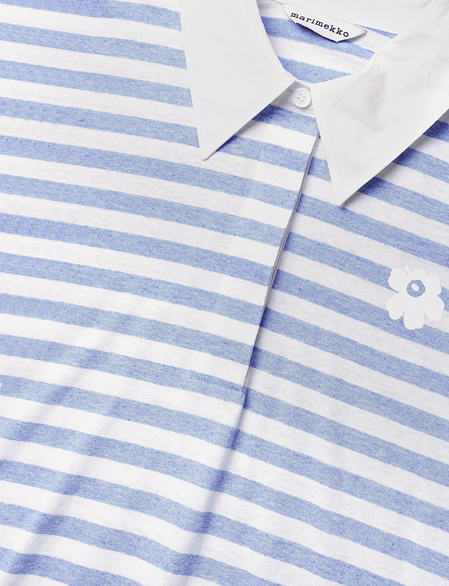 Marimekko - KIPINÄ TASARAITA UNIKKO - polosärgid - light blue, off white - 5