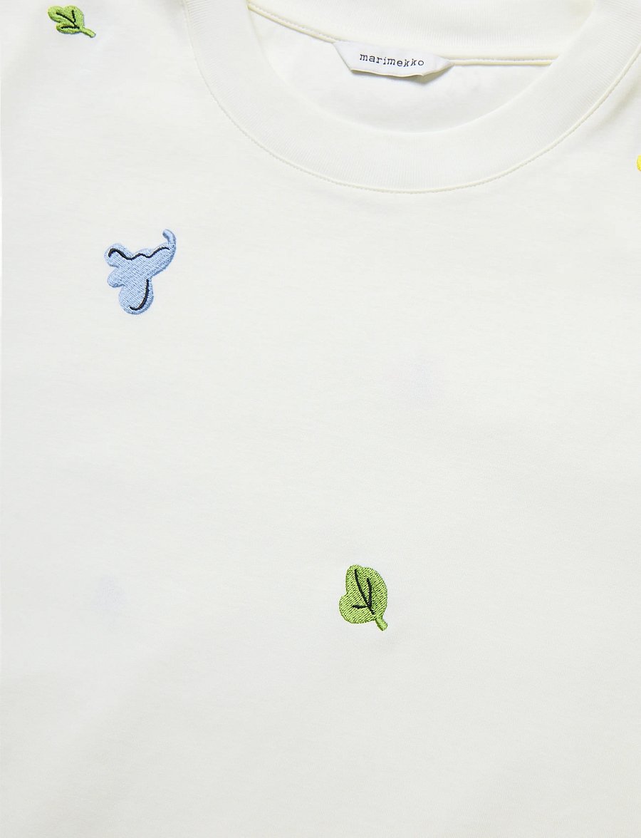 Marimekko - SEKAMELSKA KUKASTA KUKKAAN PLC - t-shirts - off white, yellow, rose, green - 5