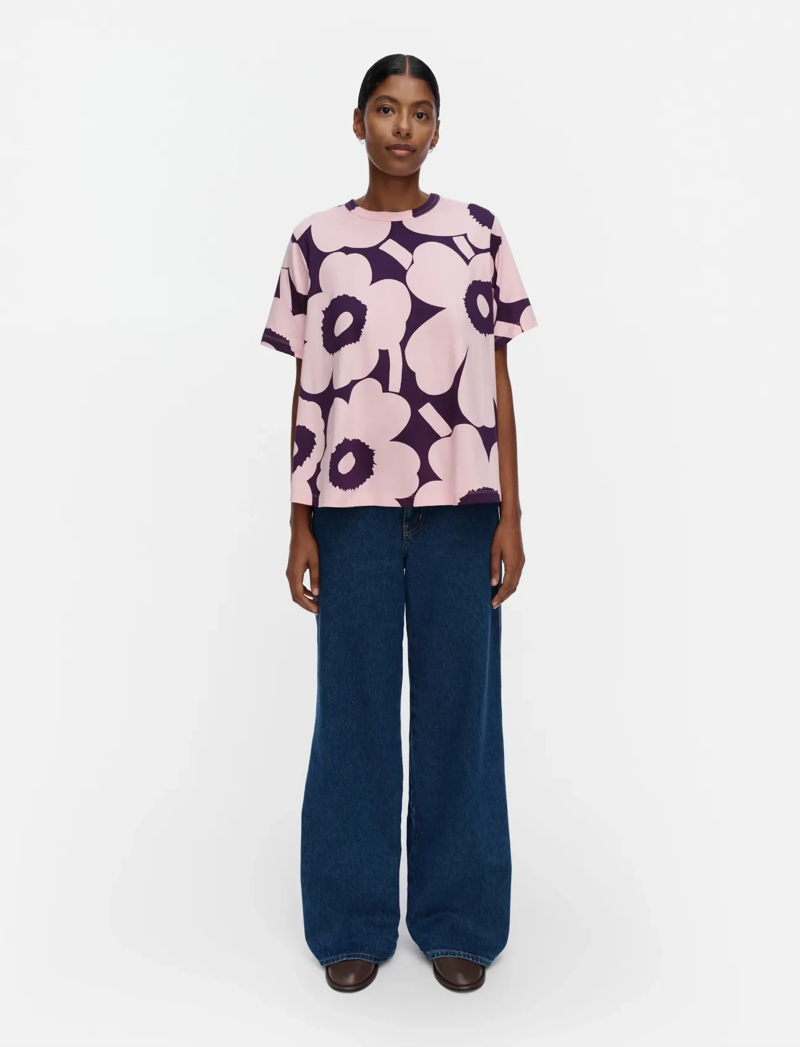 Marimekko Pisteytys Unikko, L, Pink, T-Shirts & Toppe > Kortærmede, Dame