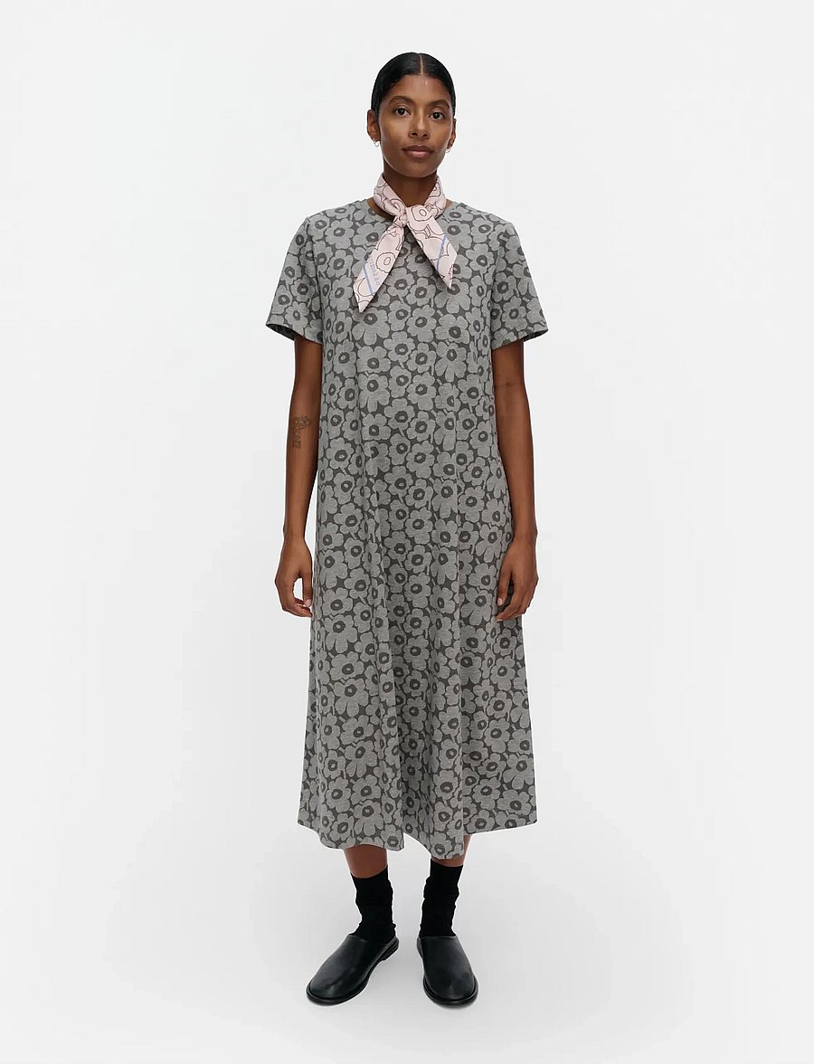 Marimekko - PISTEINEN UNIKKO - t-shirt dresses - grey melange, grey - 0