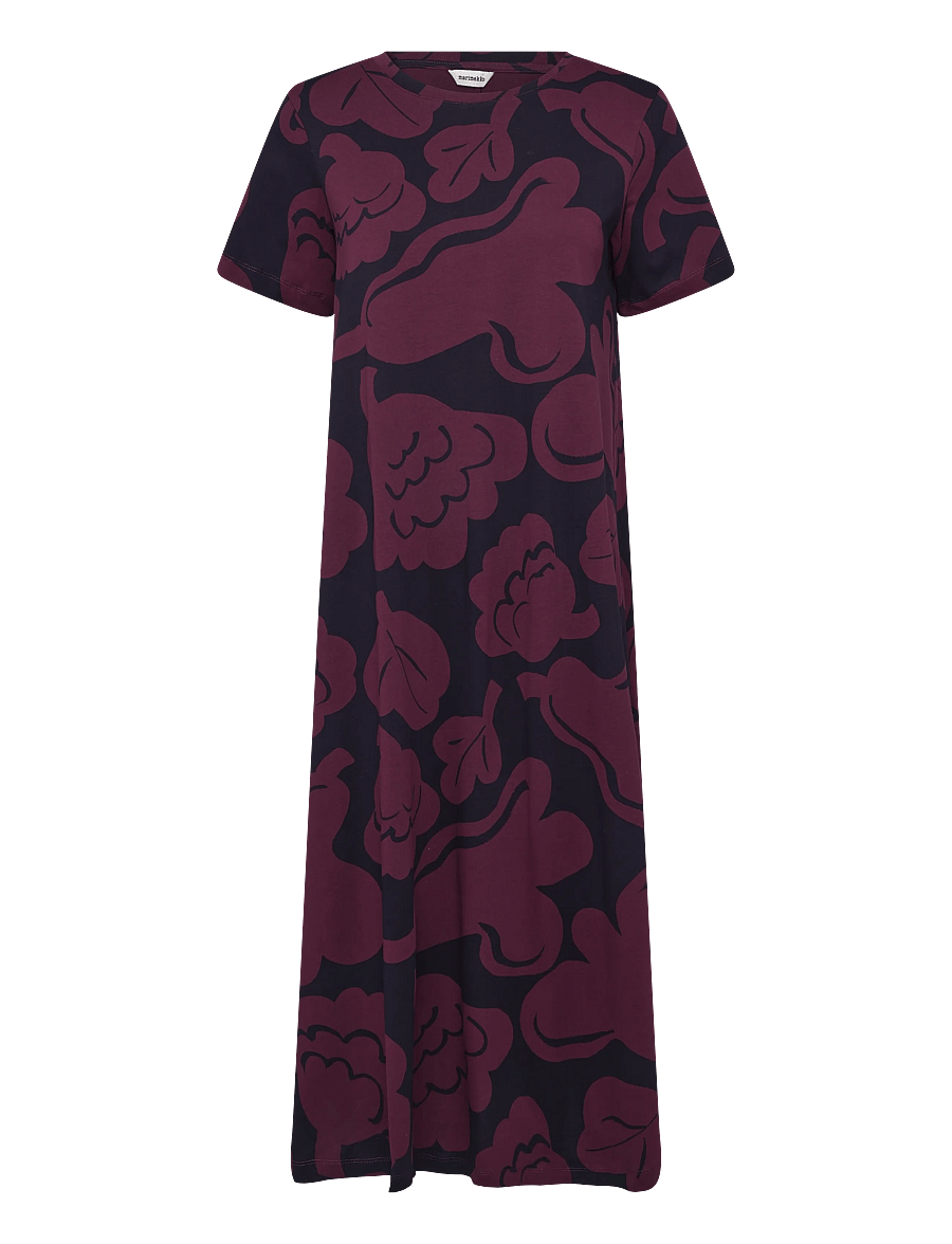 Marimekko - PISTEINEN KUKASTA KUKKAAN - t-shirtklänningar - dark purple, dark navy - 1