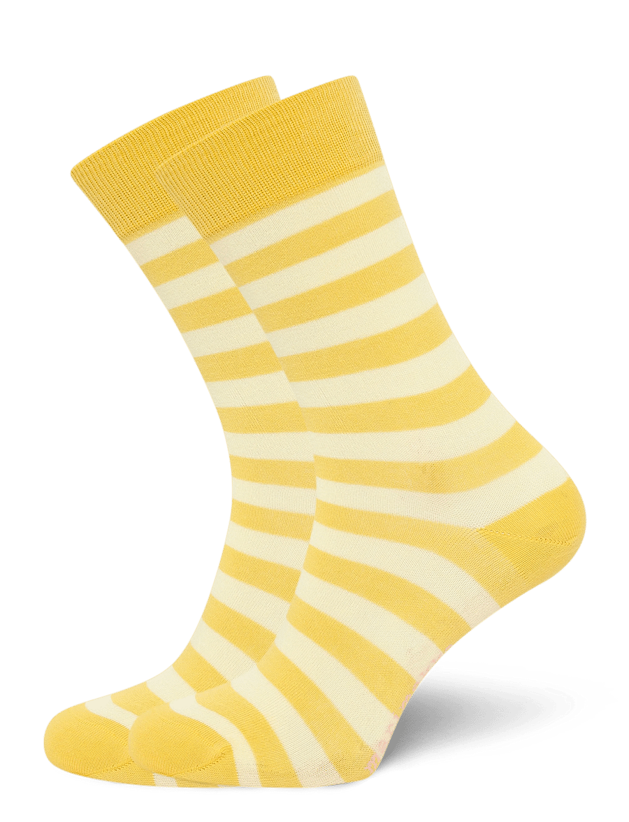 Marimekko - KASVAA TASARAITA UNIKKO ONE - normale socken - yellow, light yellow, light p. - 0