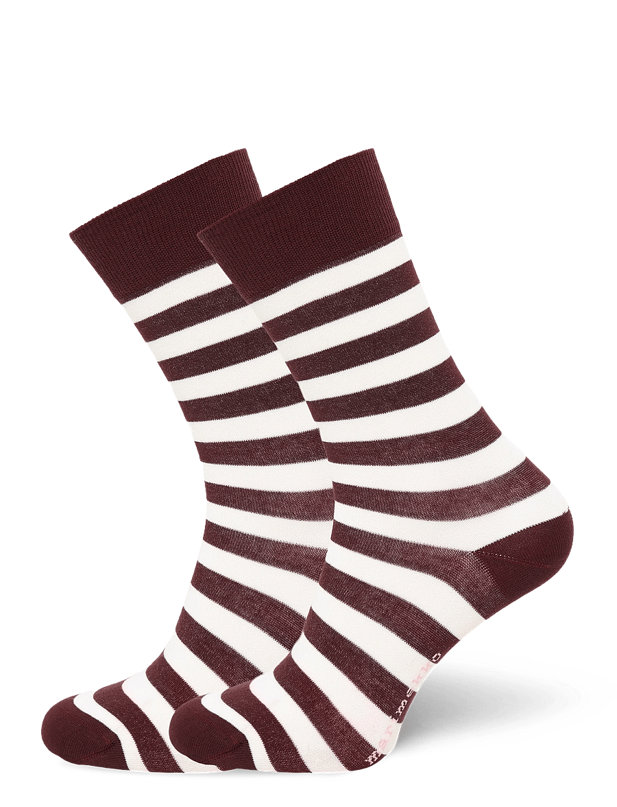 Marimekko - KASVAA TASARAITA UNIKKO ONE - normale socken - wine red, off white, light p. - 0
