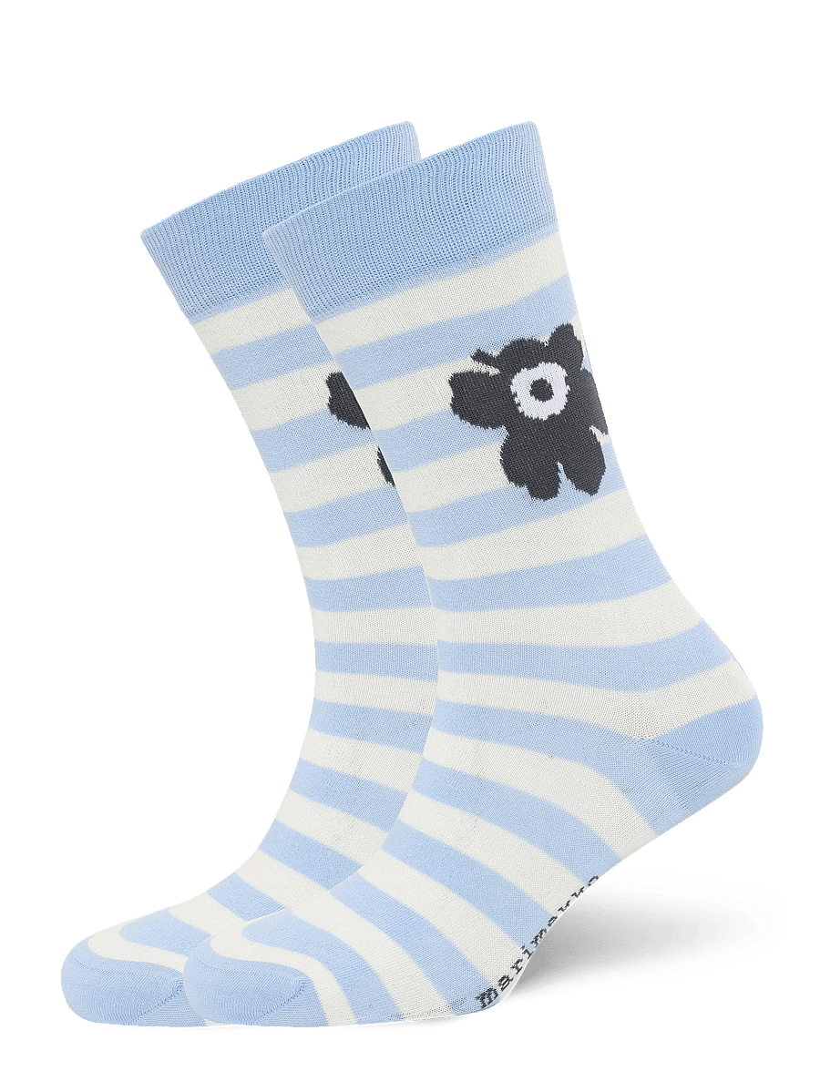Marimekko - KASVAA TASARAITA UNIKKO ONE - normale socken - light blue, off white - 0
