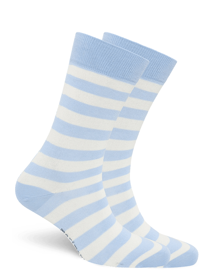 Marimekko - KASVAA TASARAITA UNIKKO ONE - normale socken - light blue, off white - 1