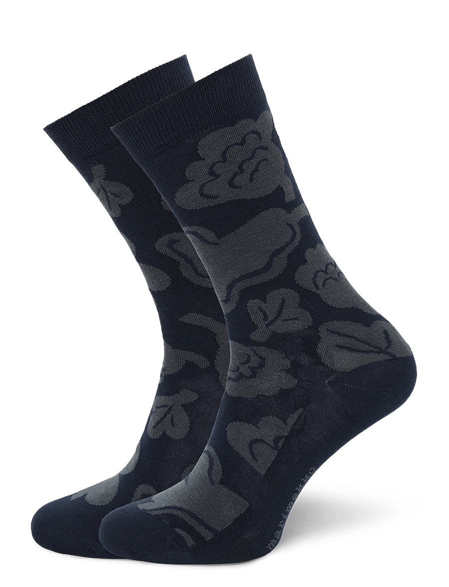 Marimekko - LINJAUS KUKASTA KUKKAAN - almindelige strømper - dark blue, dark grey - 0