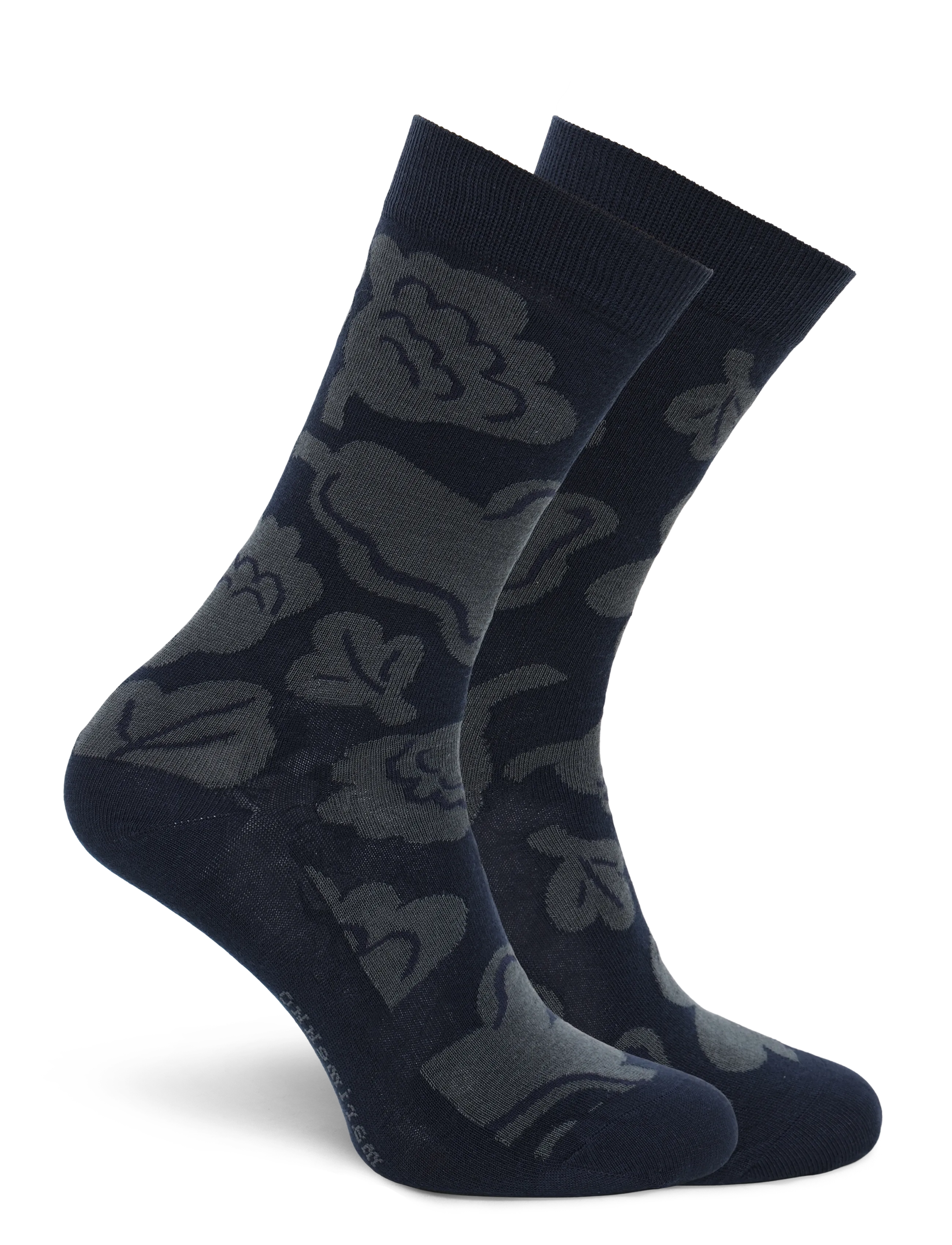 Marimekko - LINJAUS KUKASTA KUKKAAN - almindelige strømper - dark blue, dark grey - 1
